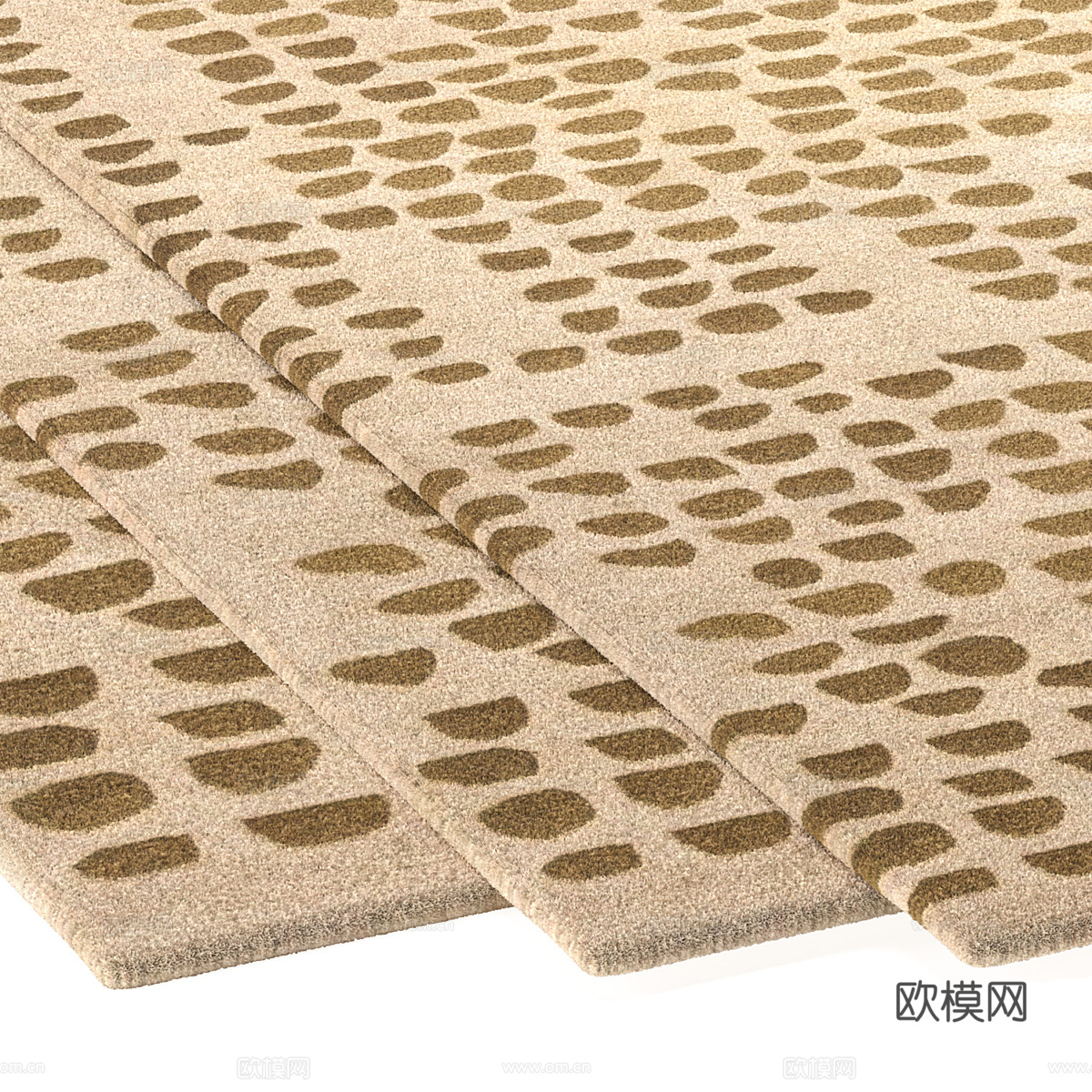 现代布艺地毯 羊毛地毯3d模型