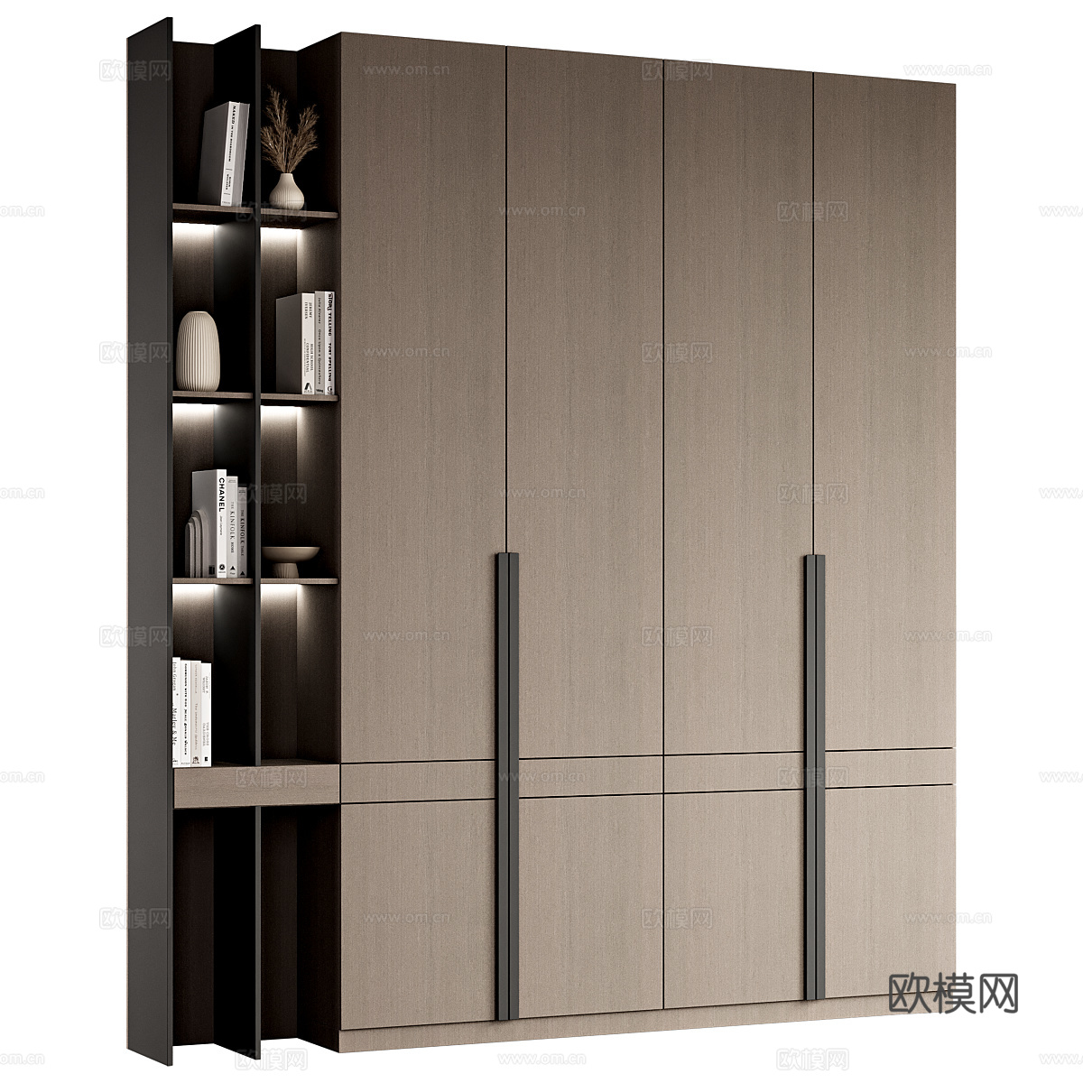 现代意式极简衣柜3d模型