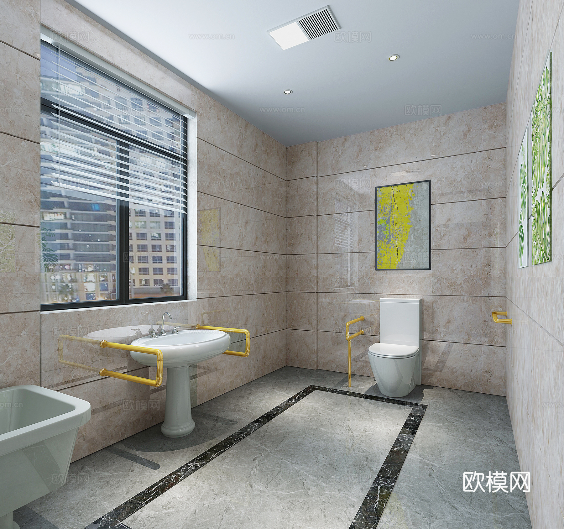 现代公共卫生间3d模型