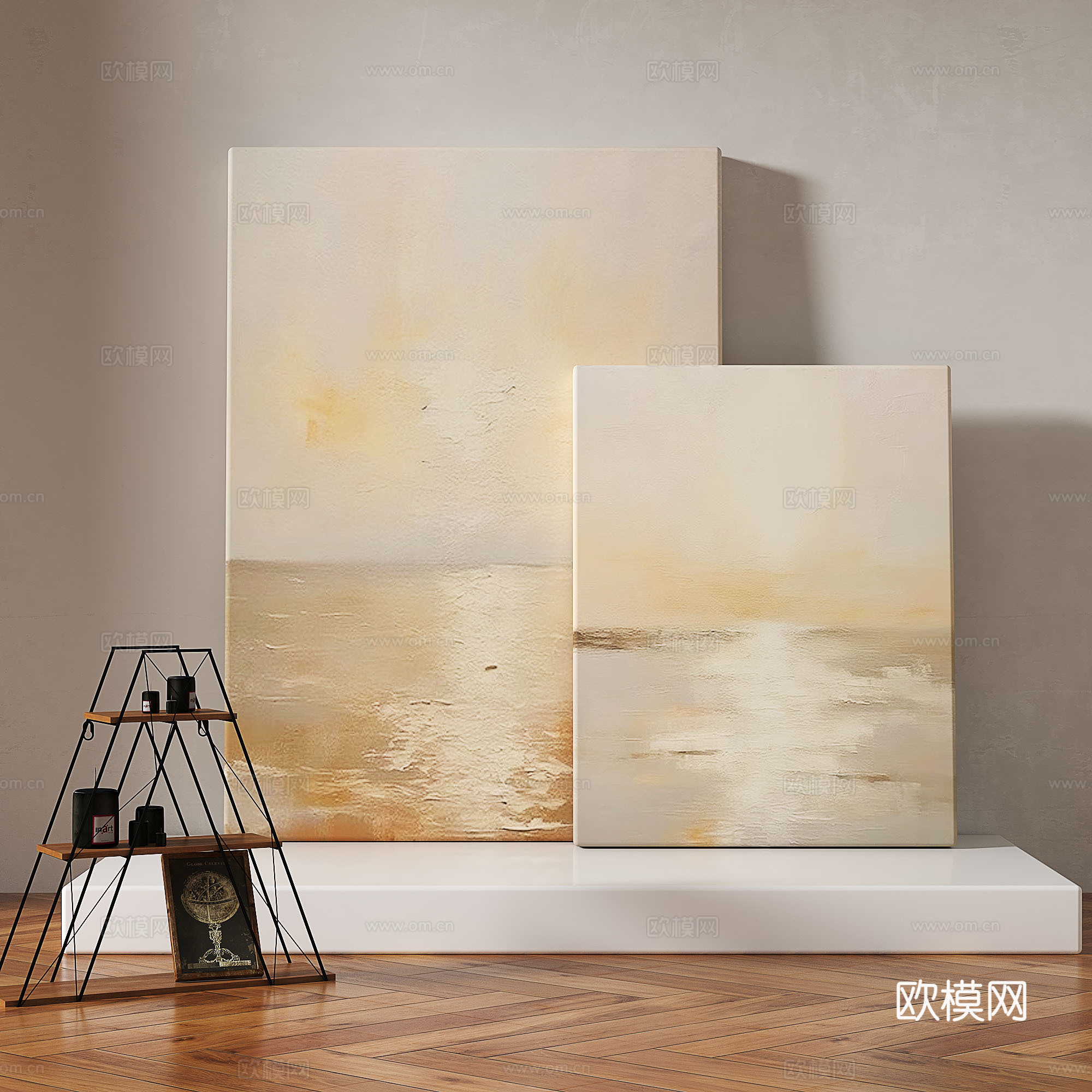 现代，轻奢，侘寂，肌理，简约，抽象，装饰画3d模型