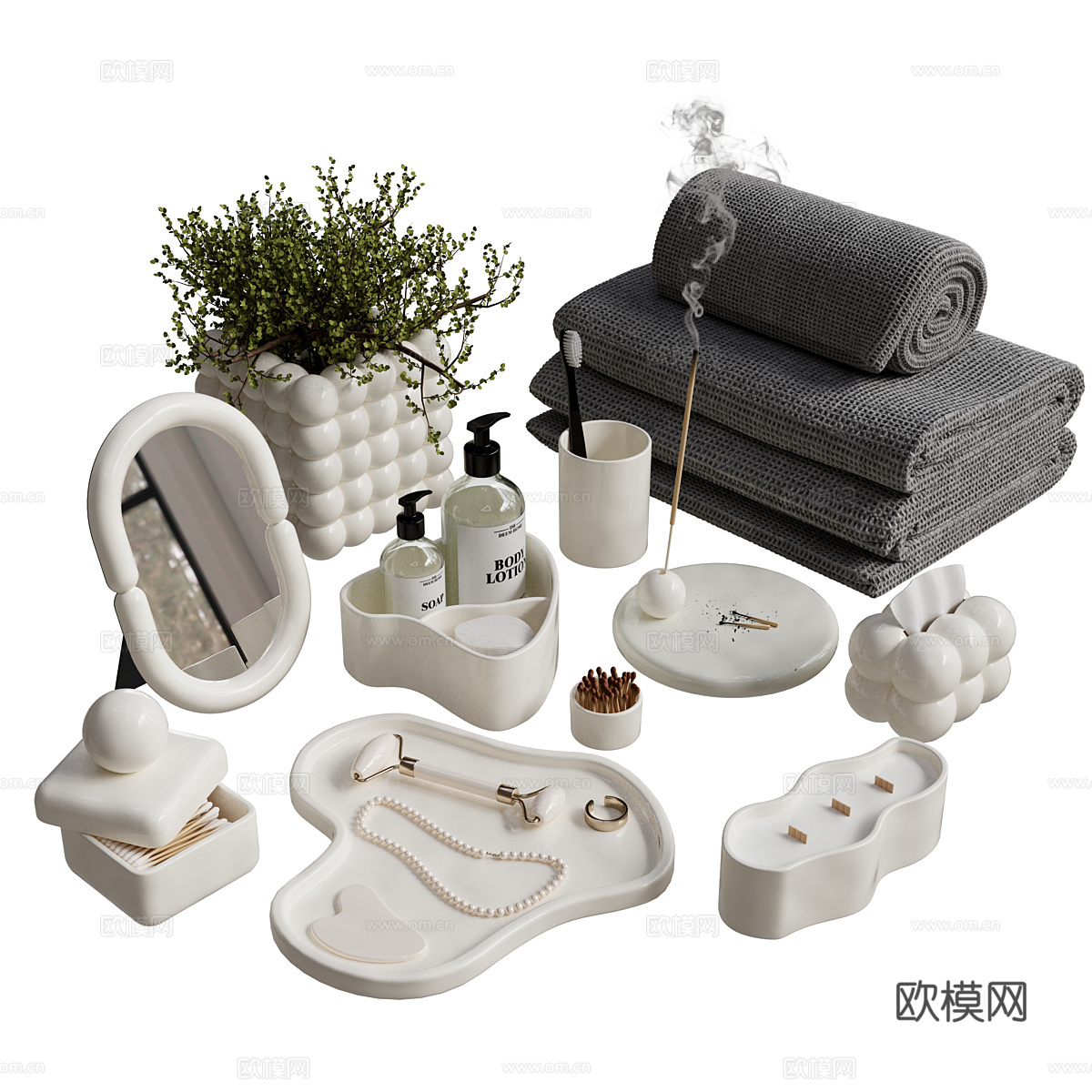 现代浴室配件 洗护用品3d模型