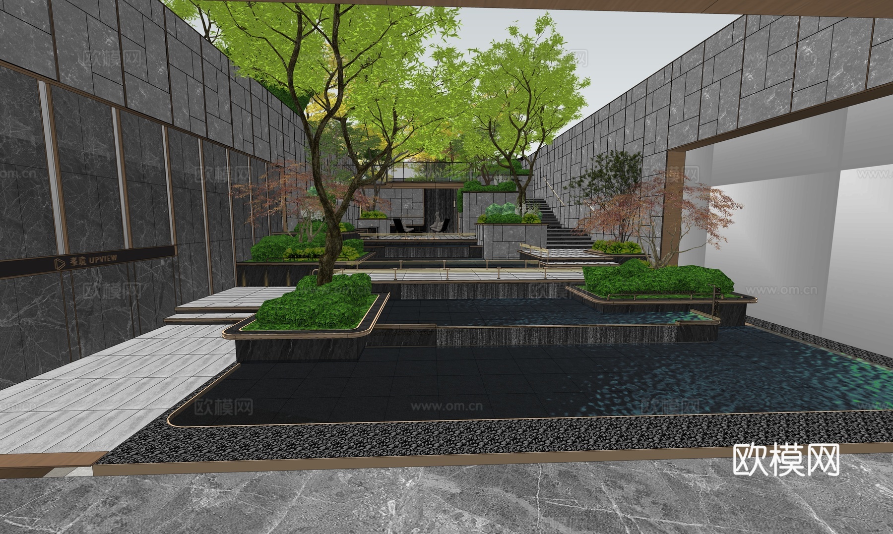 现代高差景观示范区su模型