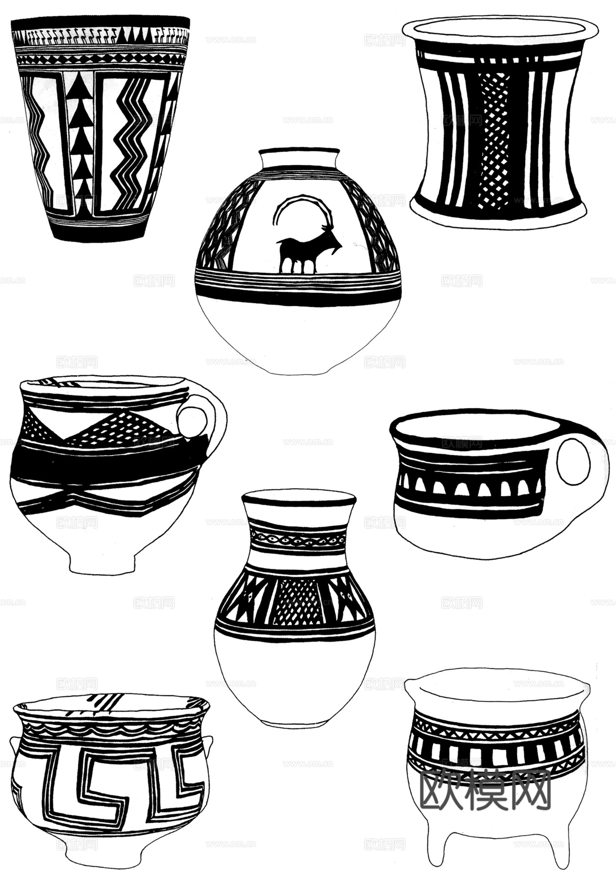 黑白凹凸  装饰花纹  古典花纹下载