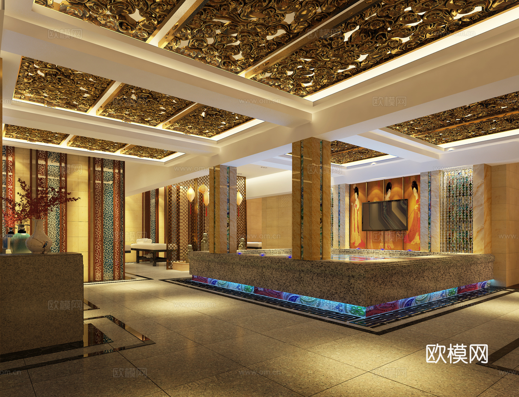 浴区3d模型下载