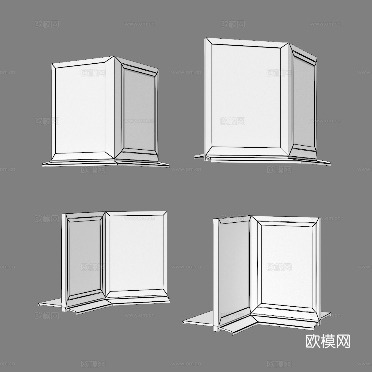 现代窗户 转角窗户 窗户3d模型