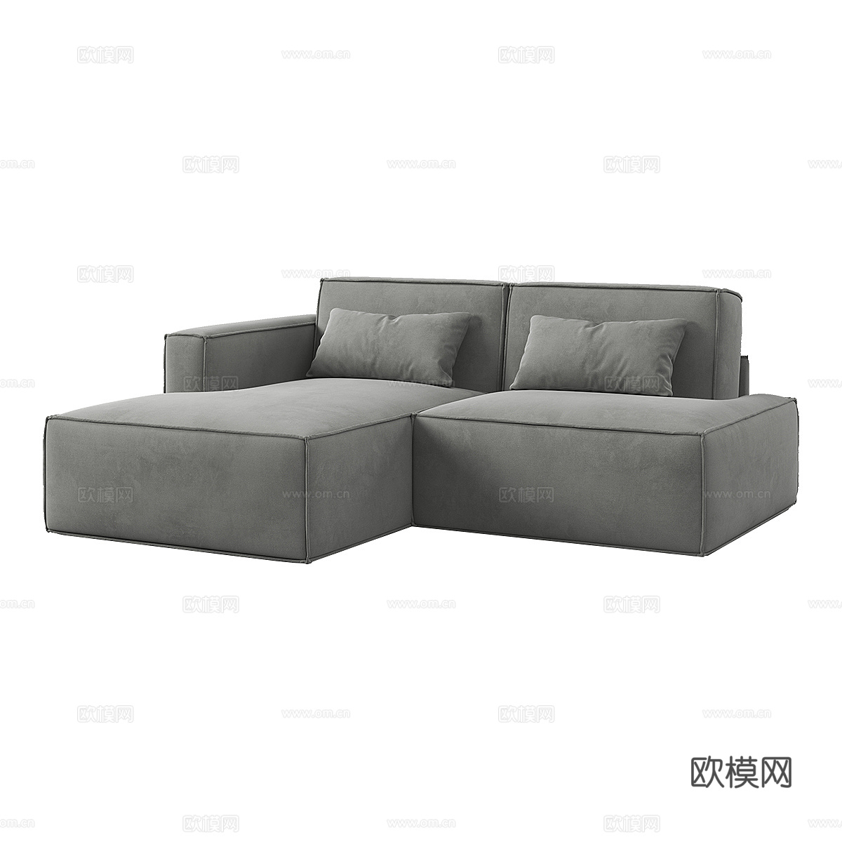 现代简约双人沙发 双人沙发 简约沙发 客厅沙发 抱枕3d模型