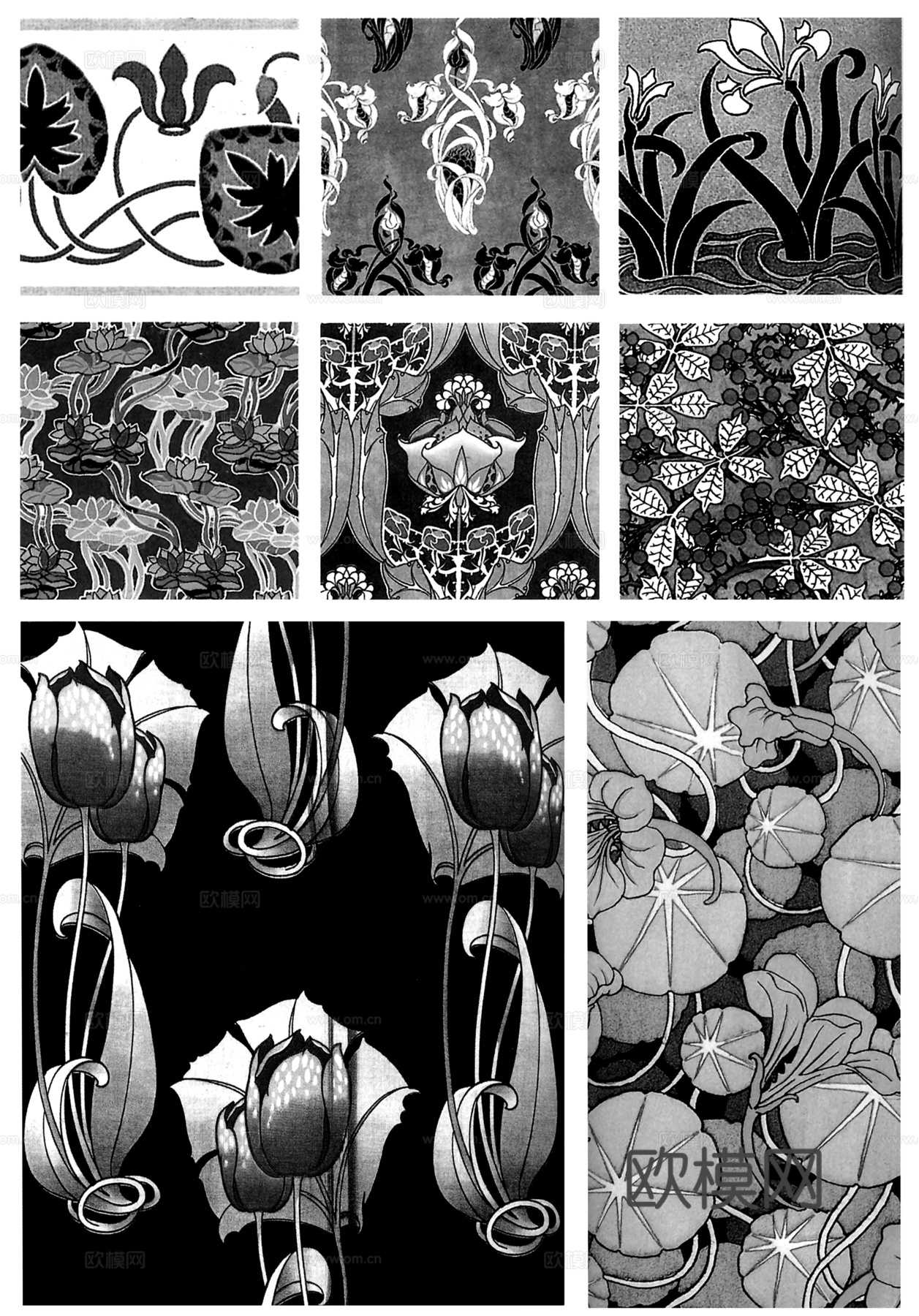 黑白凹凸  装饰花纹  古典花纹