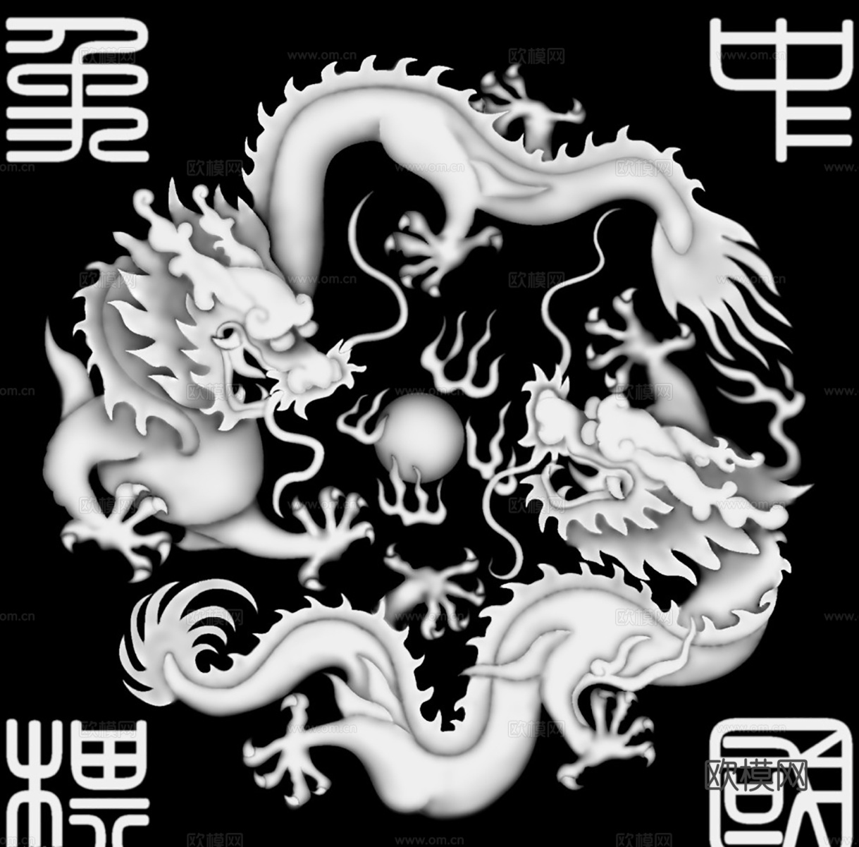 黑白凹凸  装饰花纹 浮雕下载