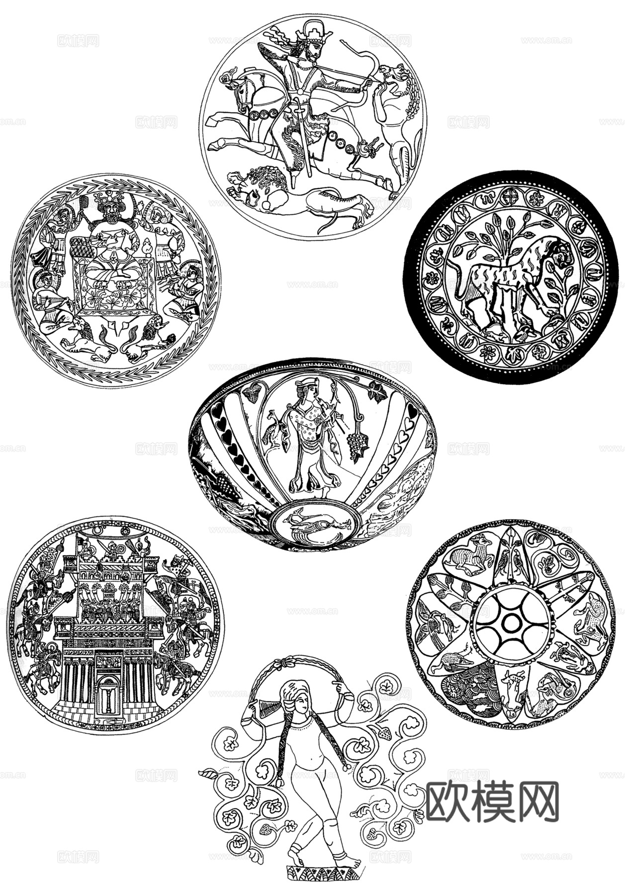 黑白凹凸  装饰花纹  古典花纹下载