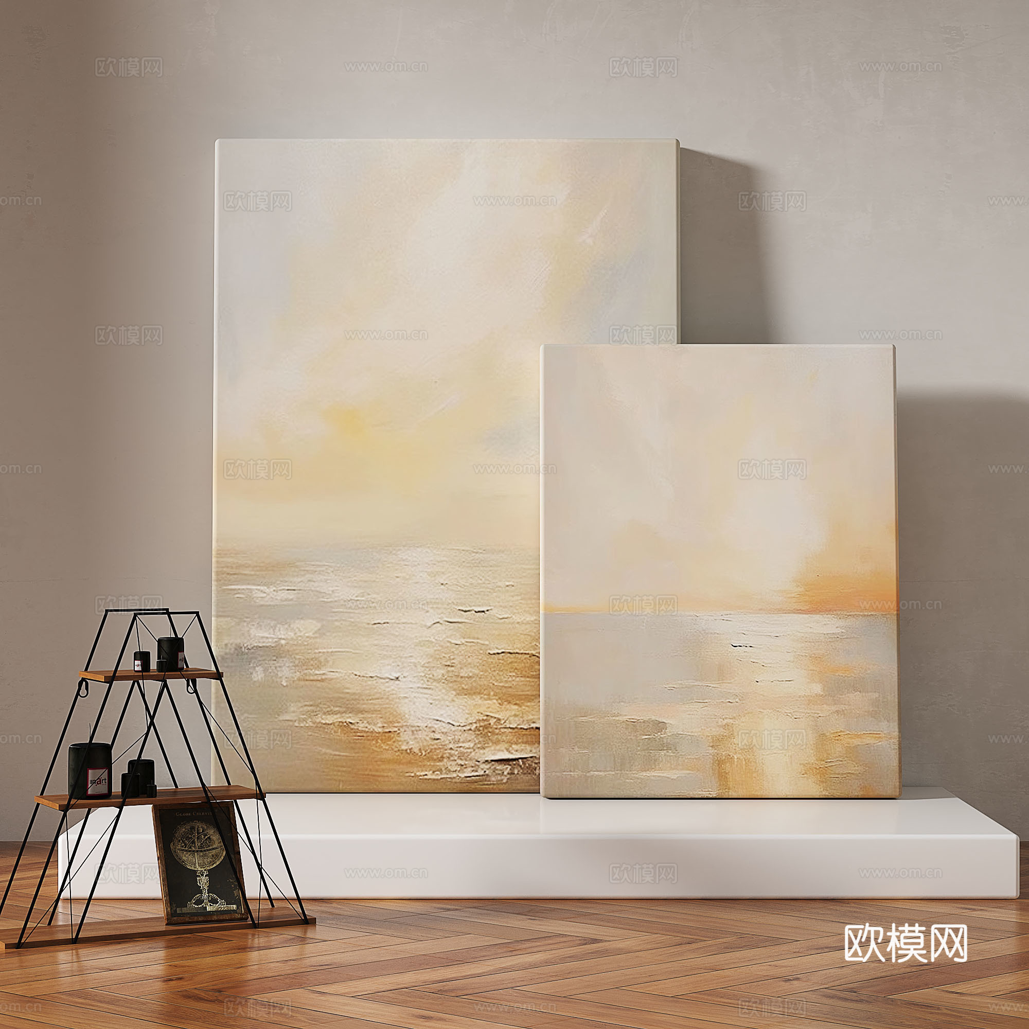 现代，轻奢，侘寂，肌理，简约，抽象，装饰画3d模型
