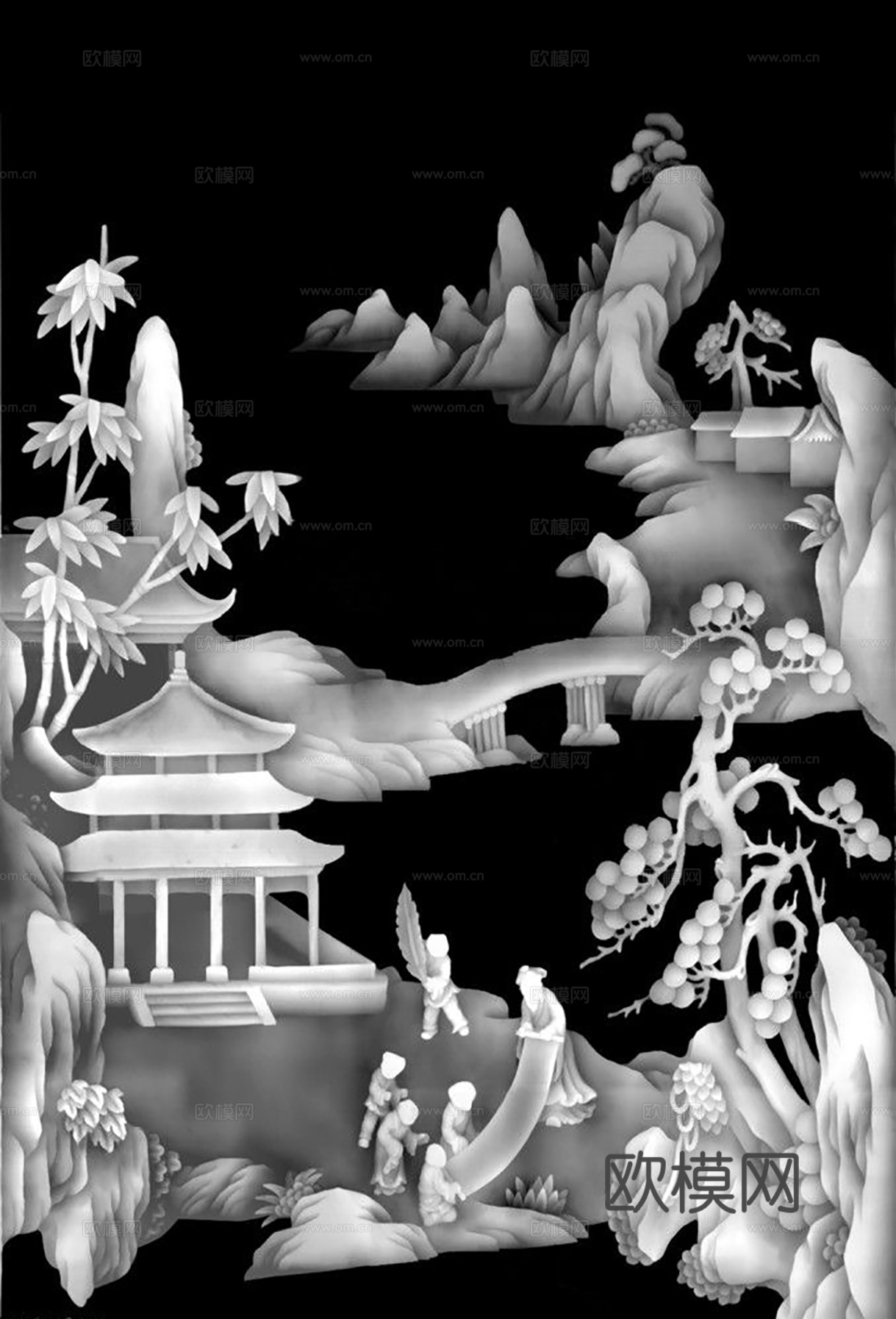 黑白凹凸  装饰花纹 浮雕下载