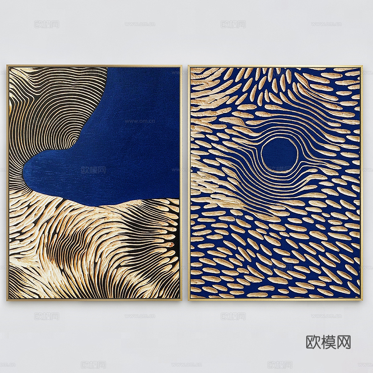 新中式装饰挂画3d模型