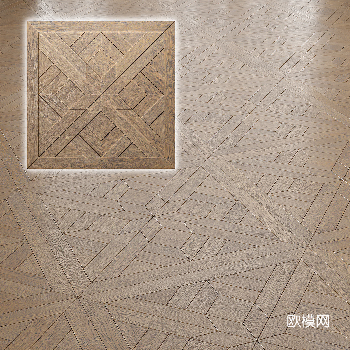 新中式实木拼花地板3d模型