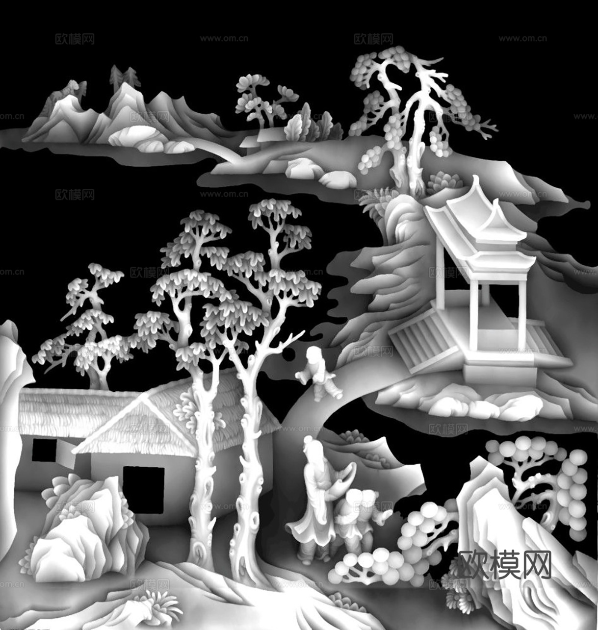 黑白凹凸  装饰花纹 浮雕