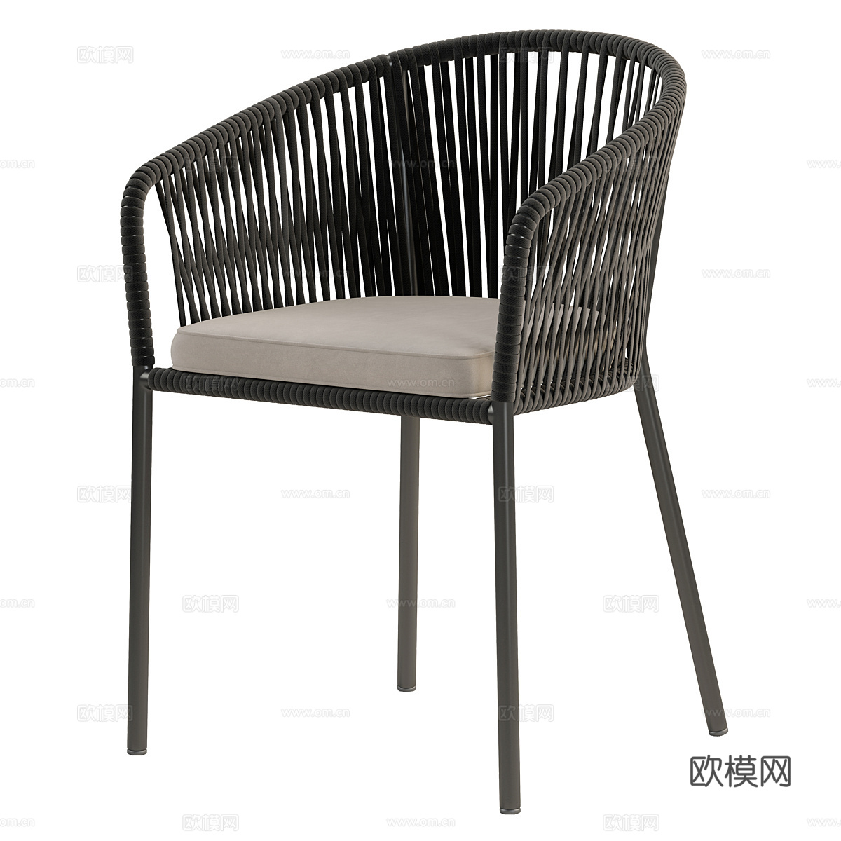 现代意式 Yanet 绳索编织椅子3d模型