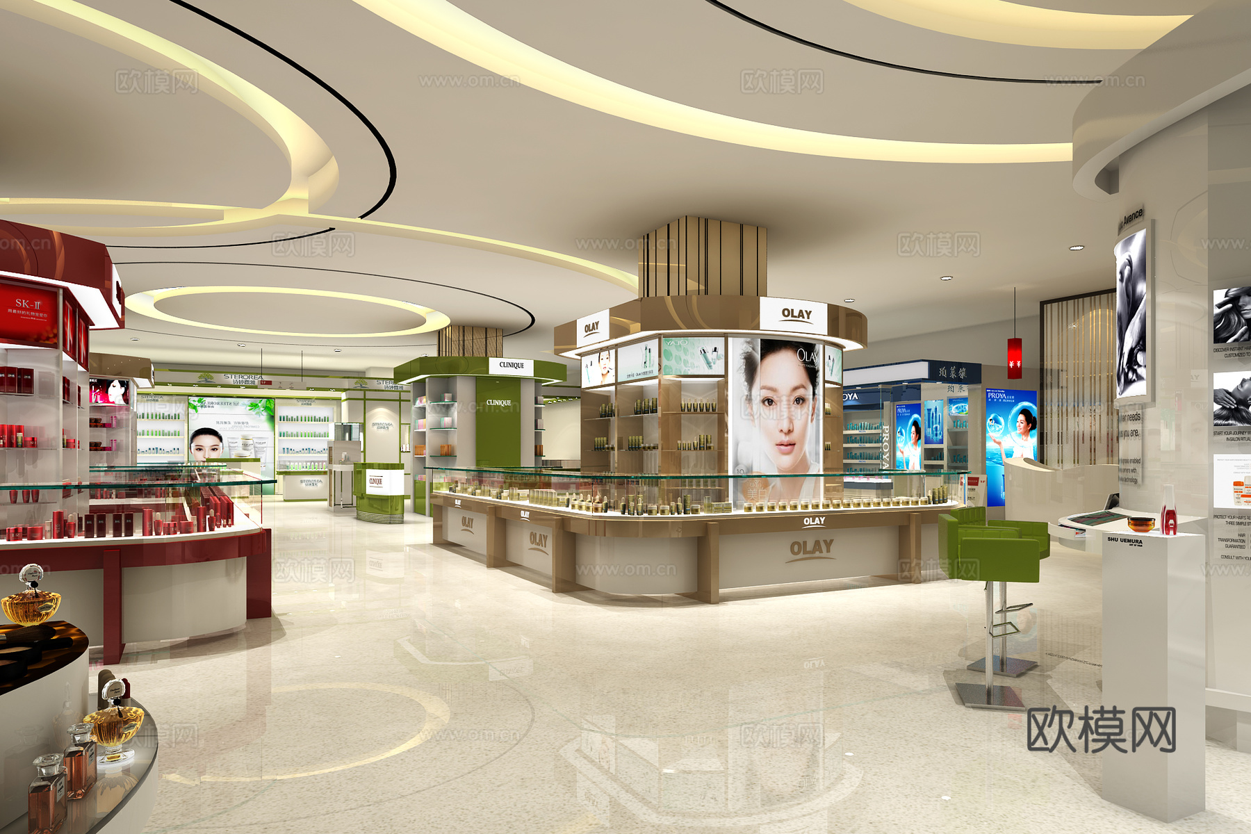 现代商城化妆品店3d模型