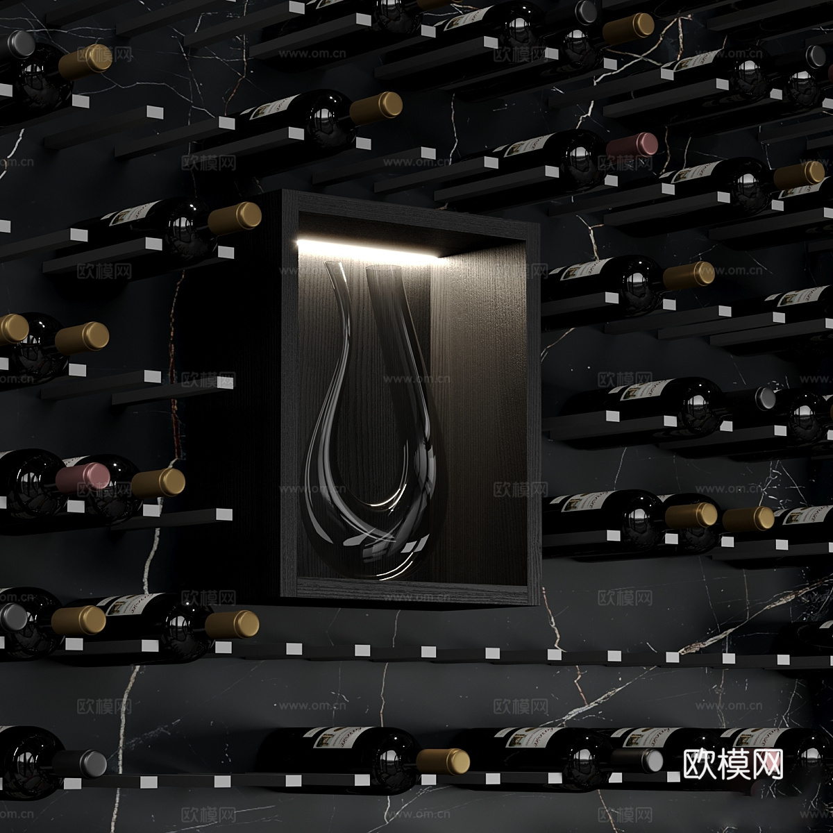 现代意式极简酒架3d模型