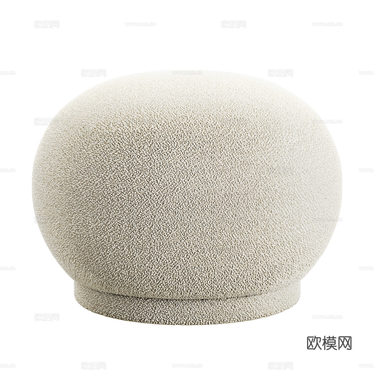现代奶油风布艺沙发凳3d模型