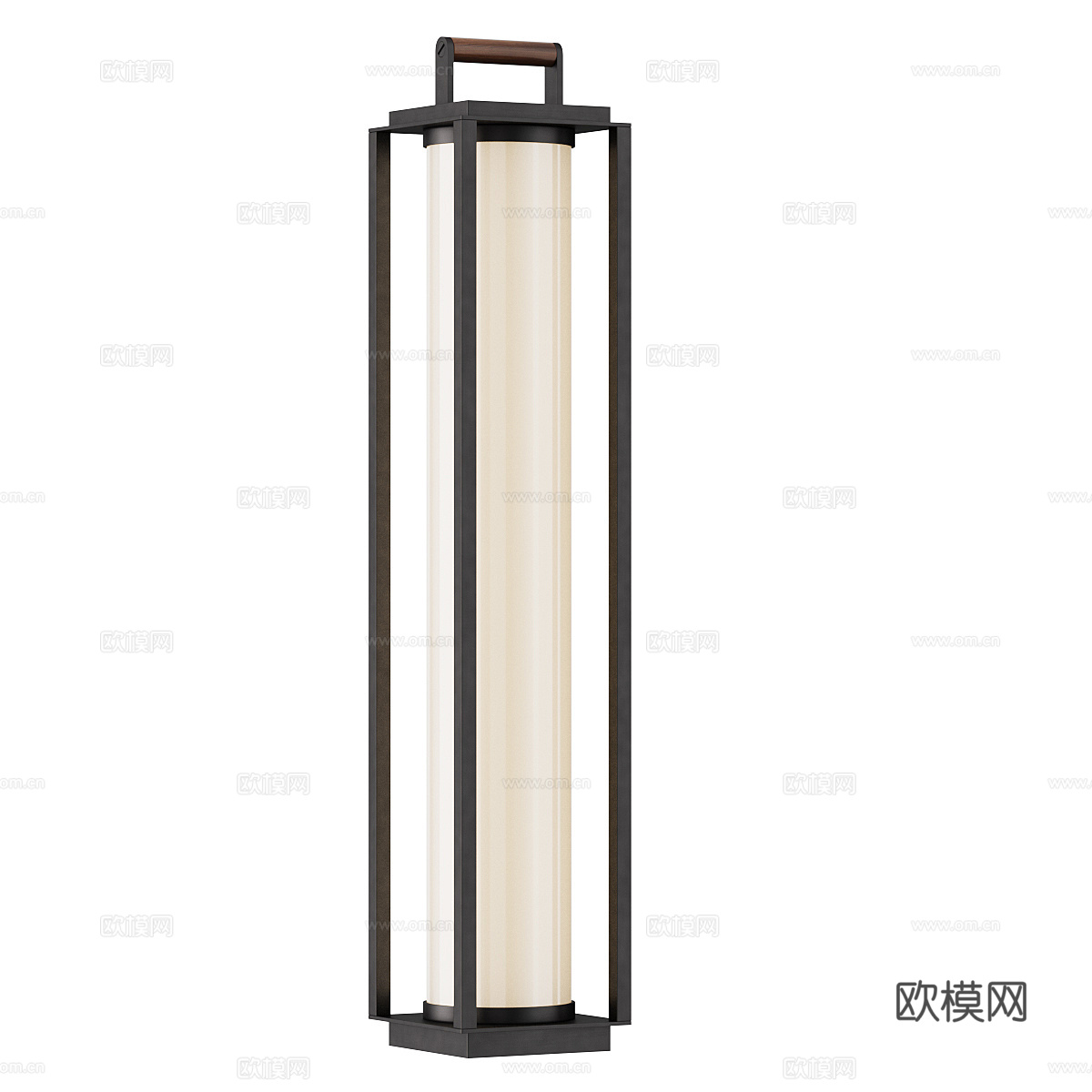 现代轻奢柱形金属玻璃装饰壁灯3d模型