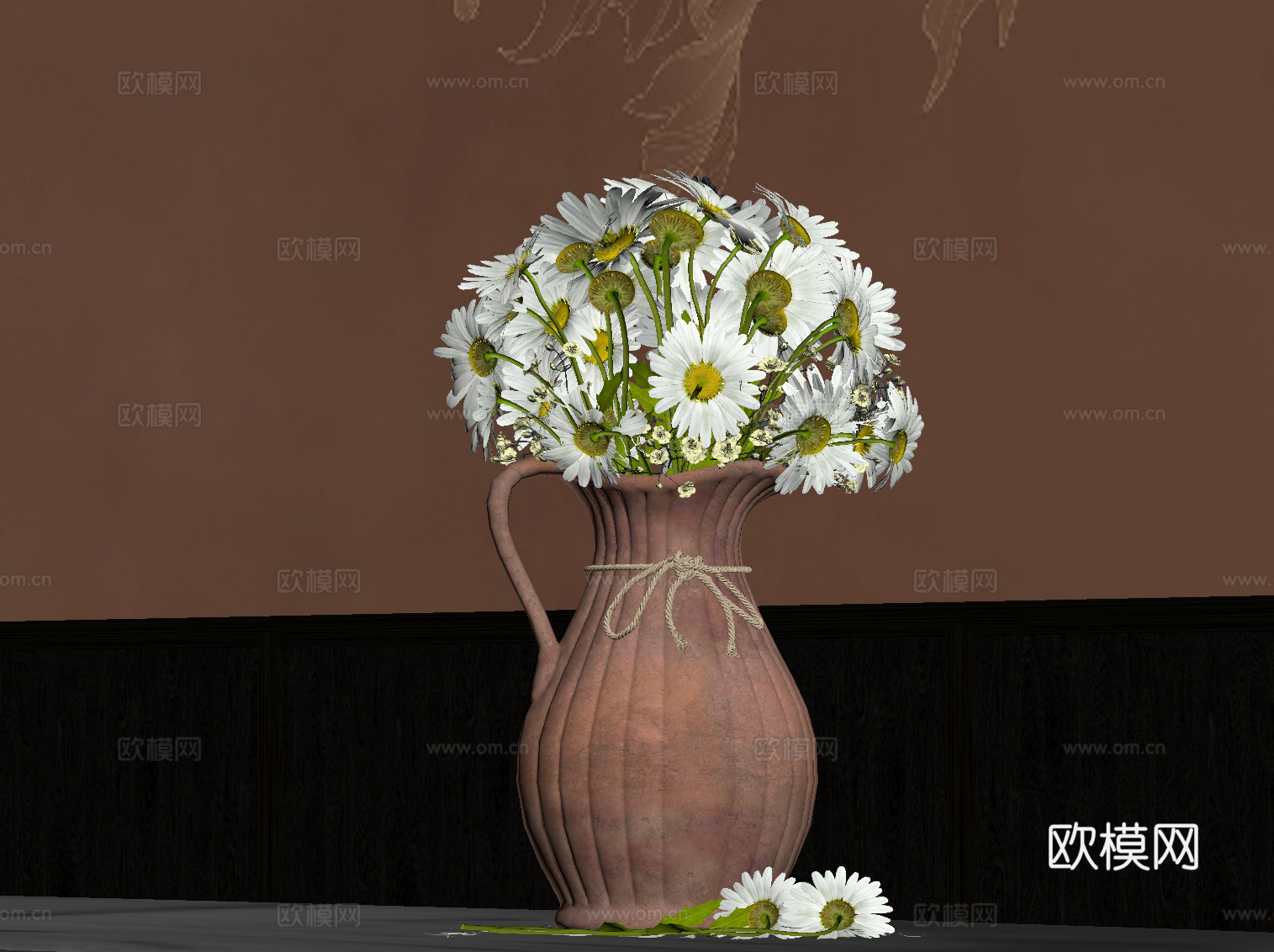 现代花瓶 花艺插花su模型