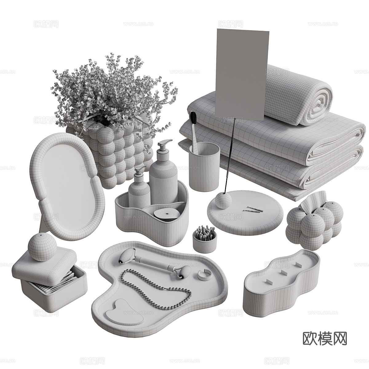 现代浴室配件 洗护用品3d模型