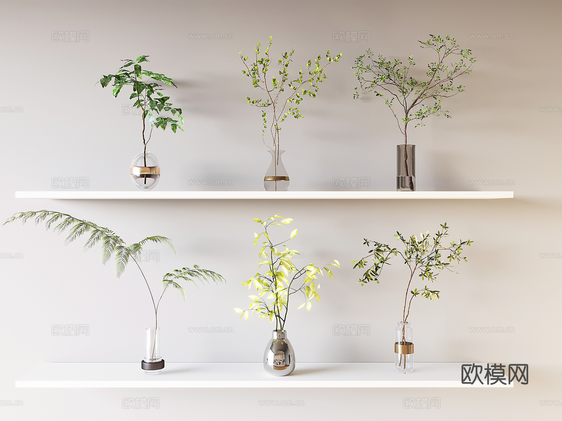 现代极简水生摆件轻奢水生植物摆件水生摆件组合极简水生意式摆件3d模型