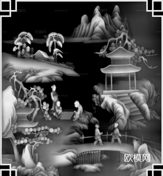 黑白凹凸 裝飾花紋 浮雕下載