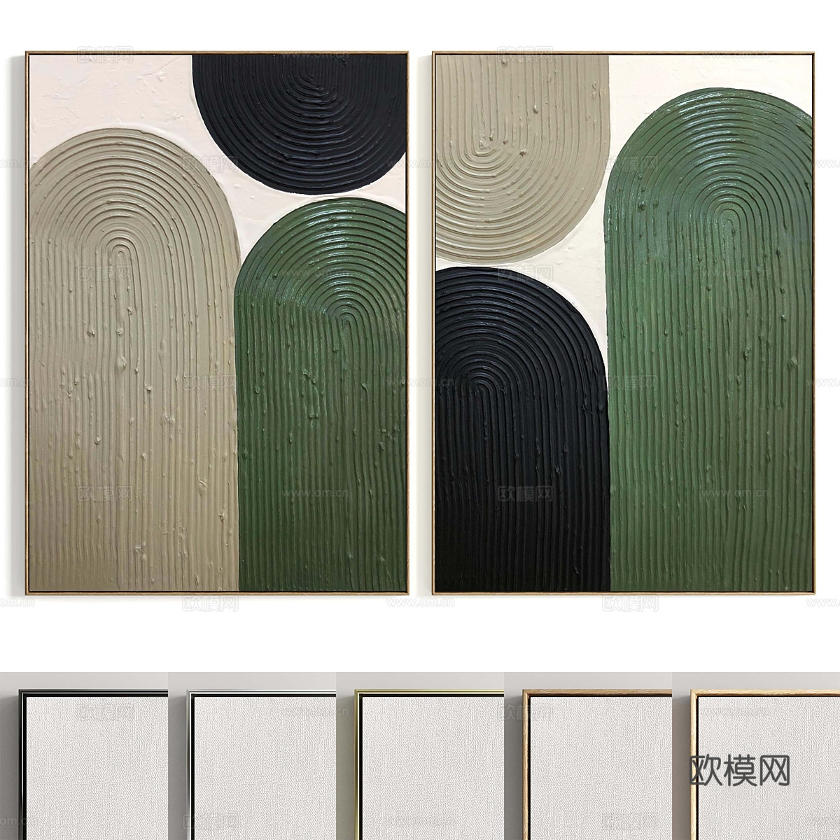 现代意式装饰挂画3d模型