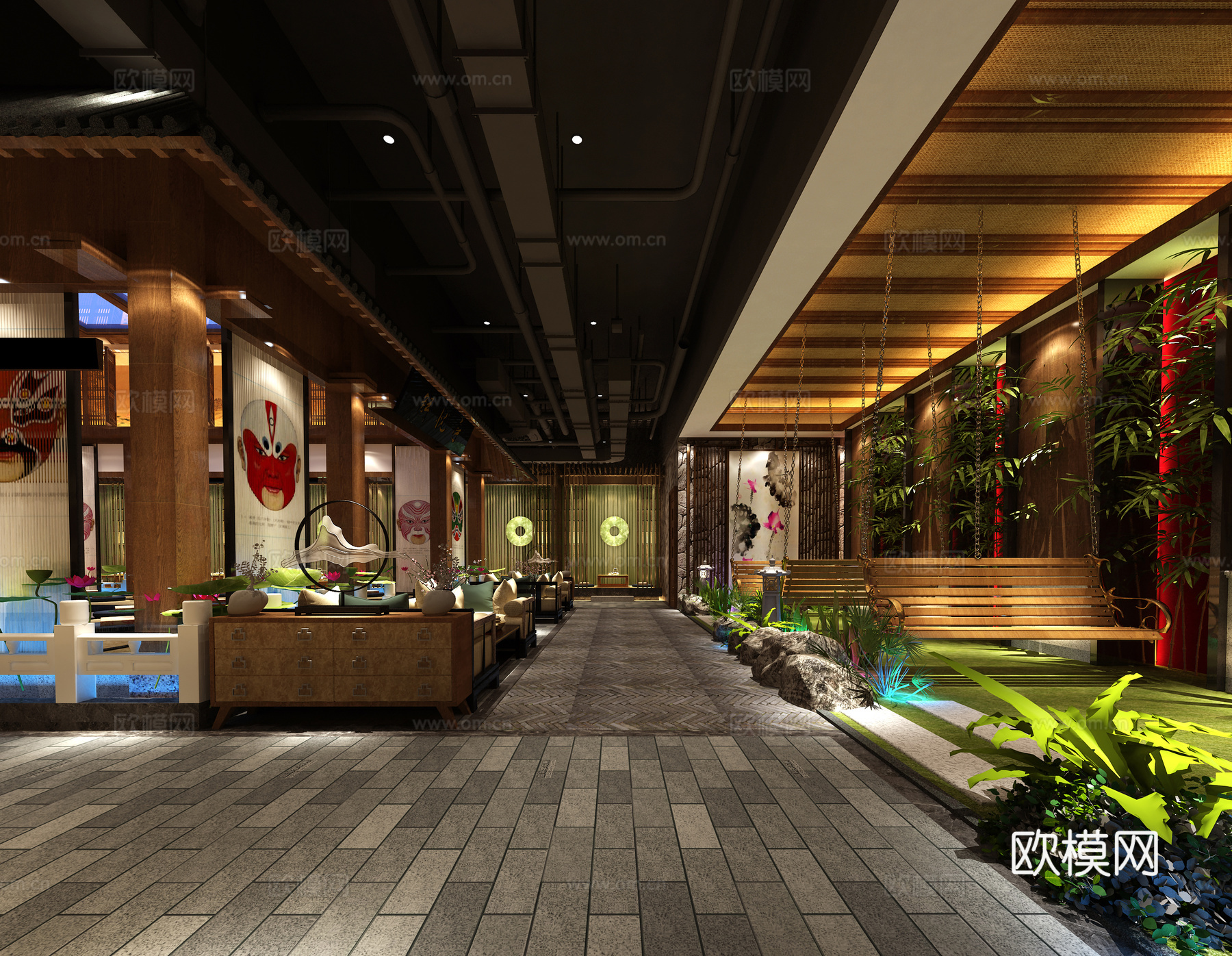 休闲区3d模型