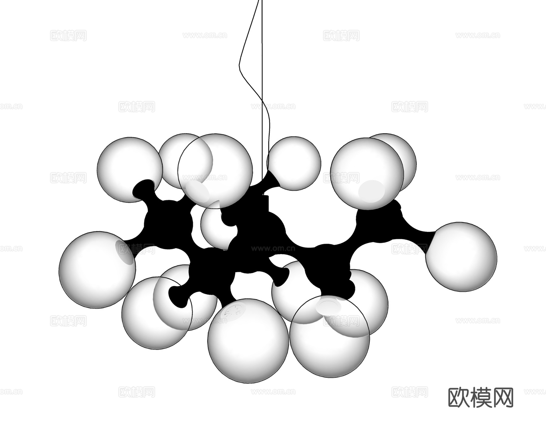 现代吊灯  水晶吊灯 客厅卧室吊灯su模型