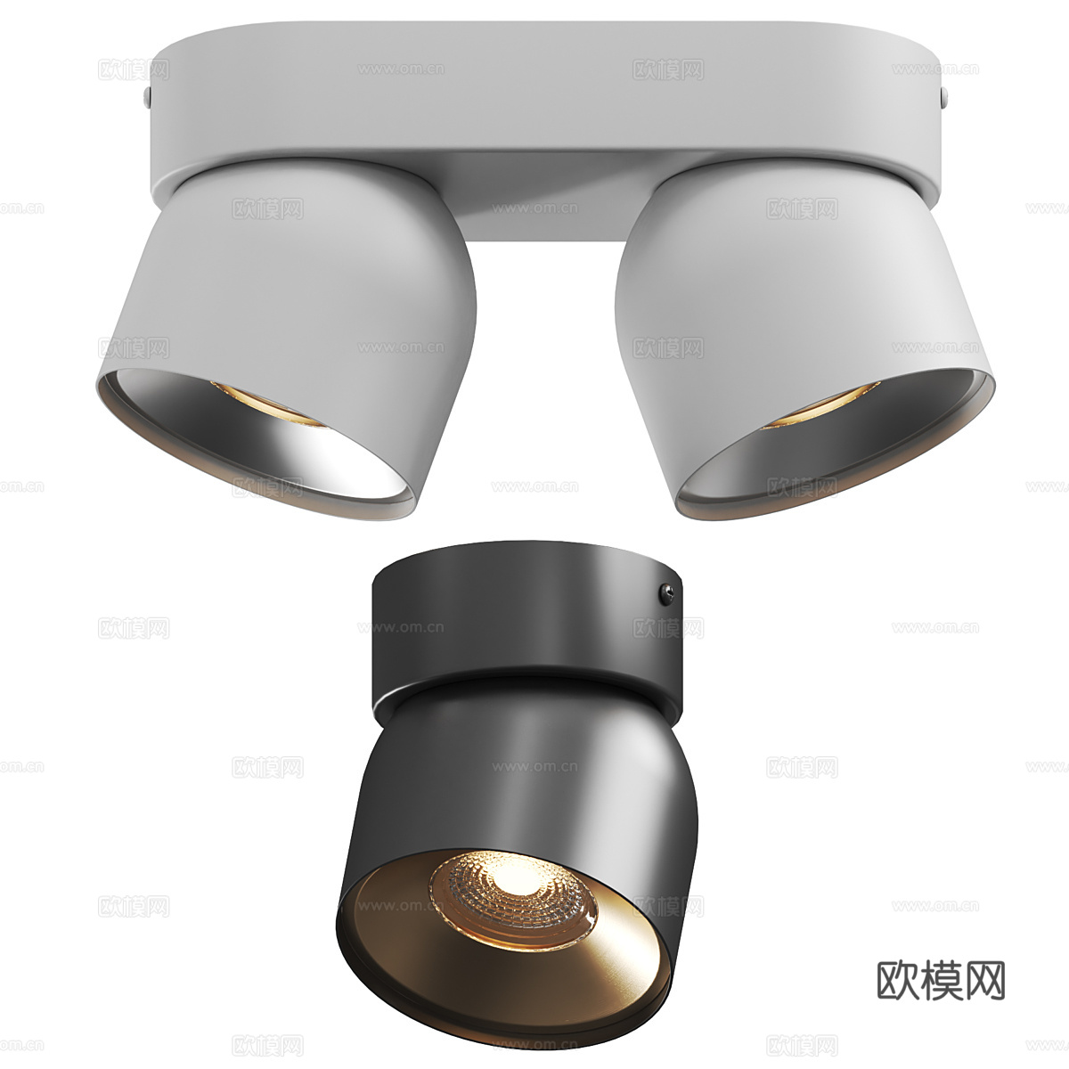 现代轻奢明装射灯3d模型