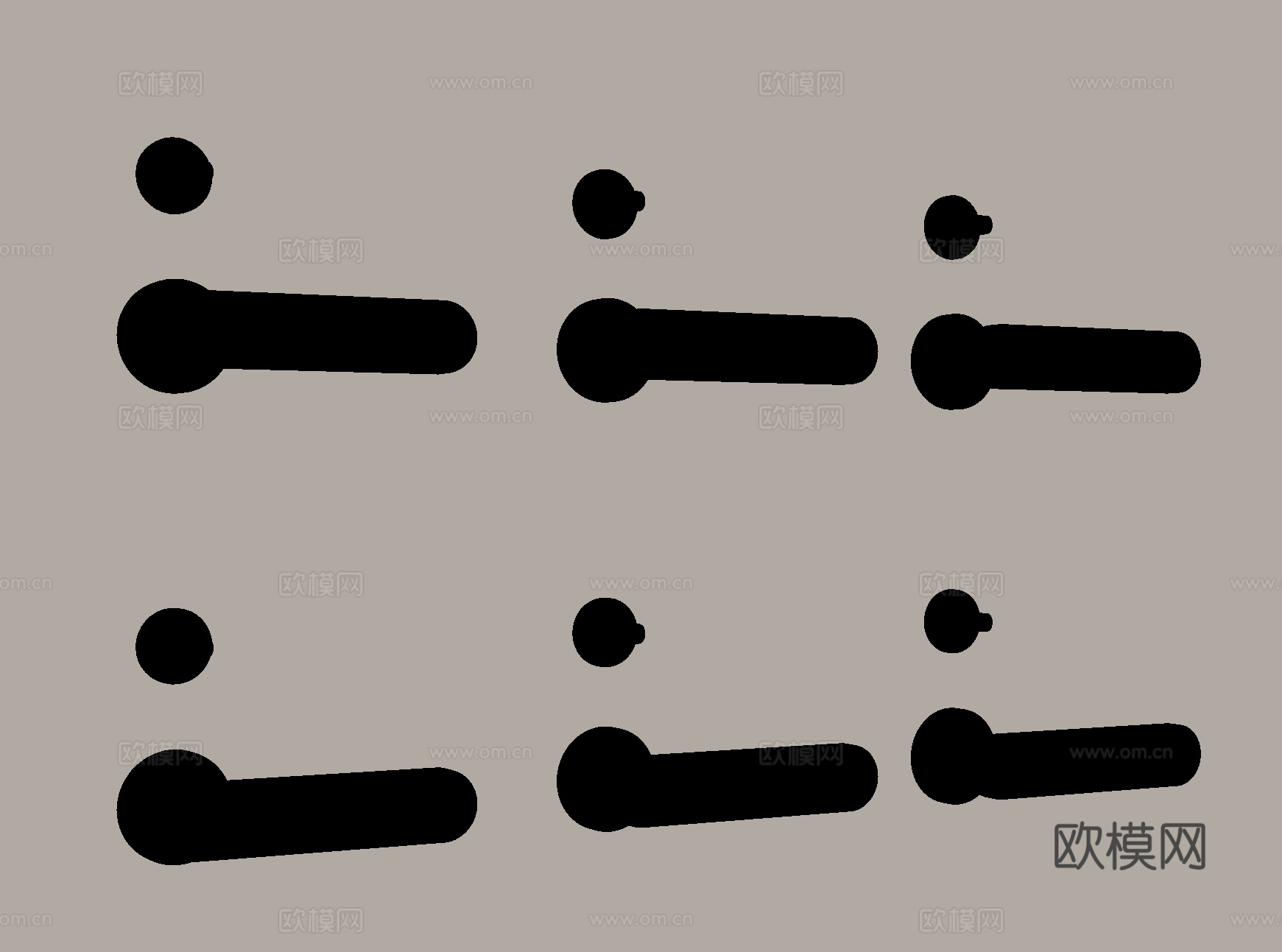 现代门把手 拉手 房门把手 门锁su模型