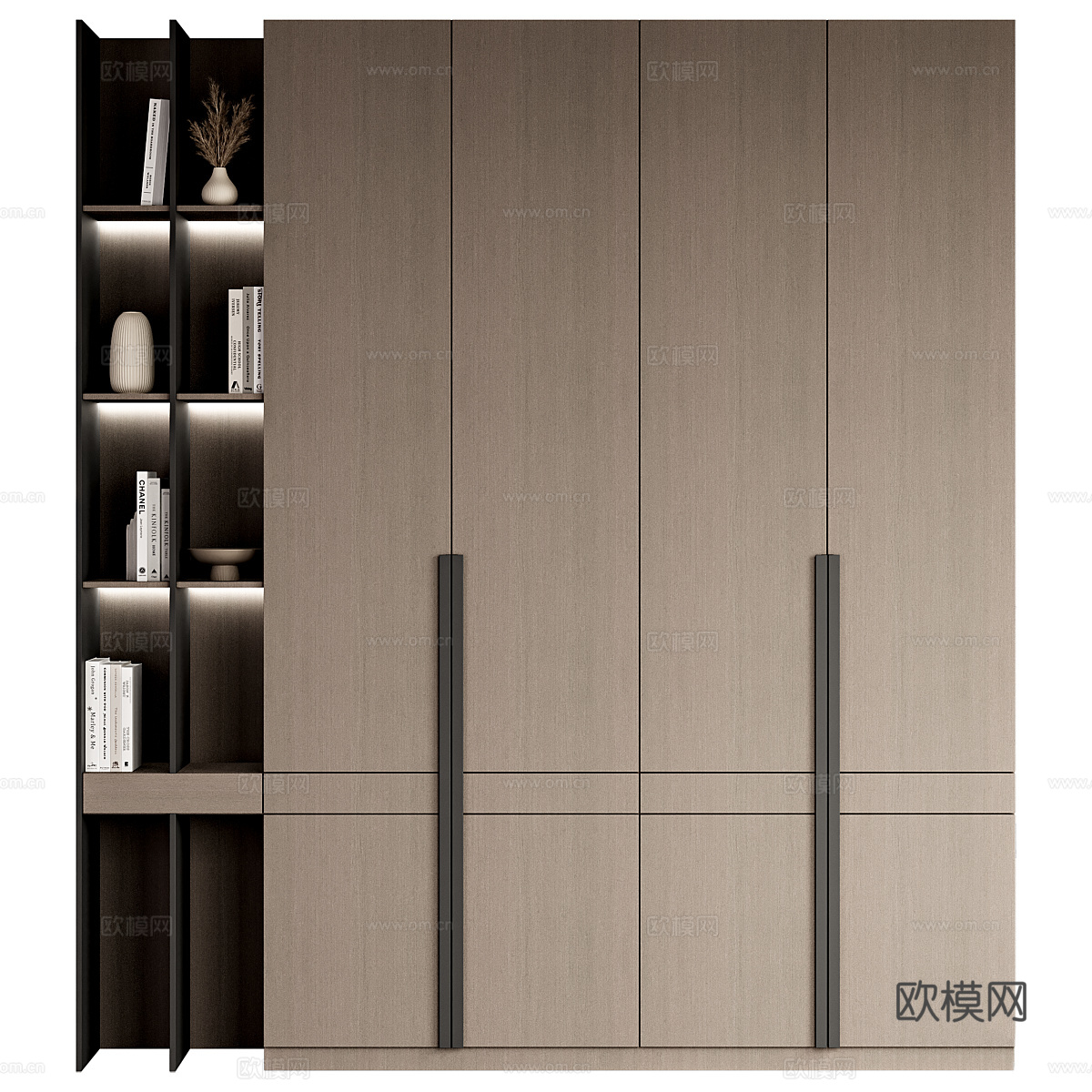 现代意式极简衣柜3d模型