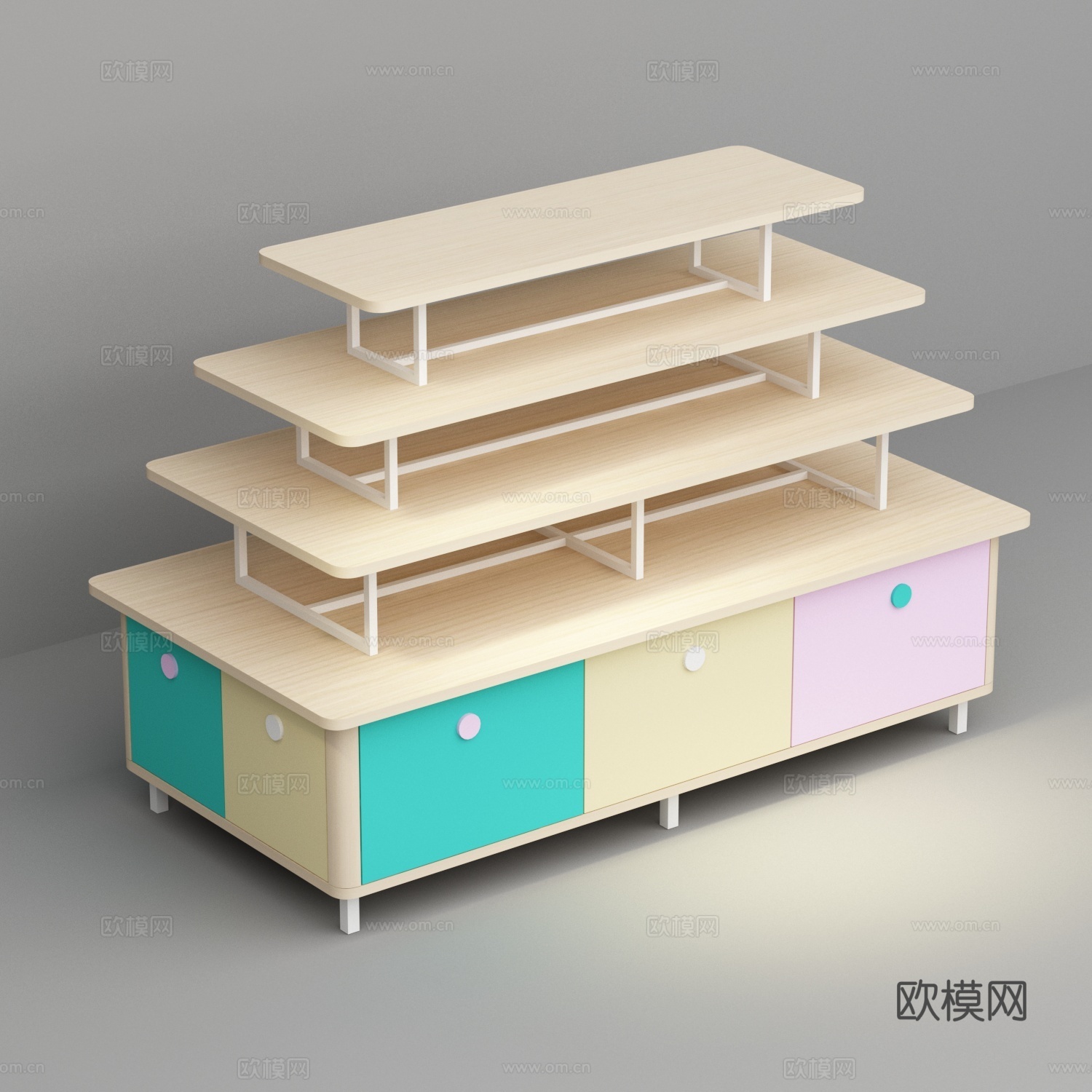 母婴店展示促销台3d模型