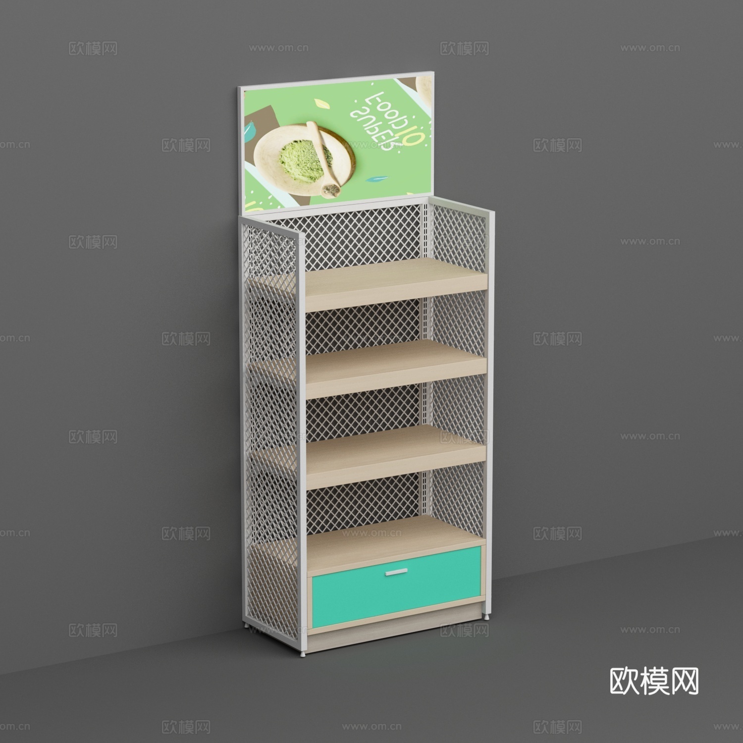 便利店超市网格商品促销展示货架3d模型