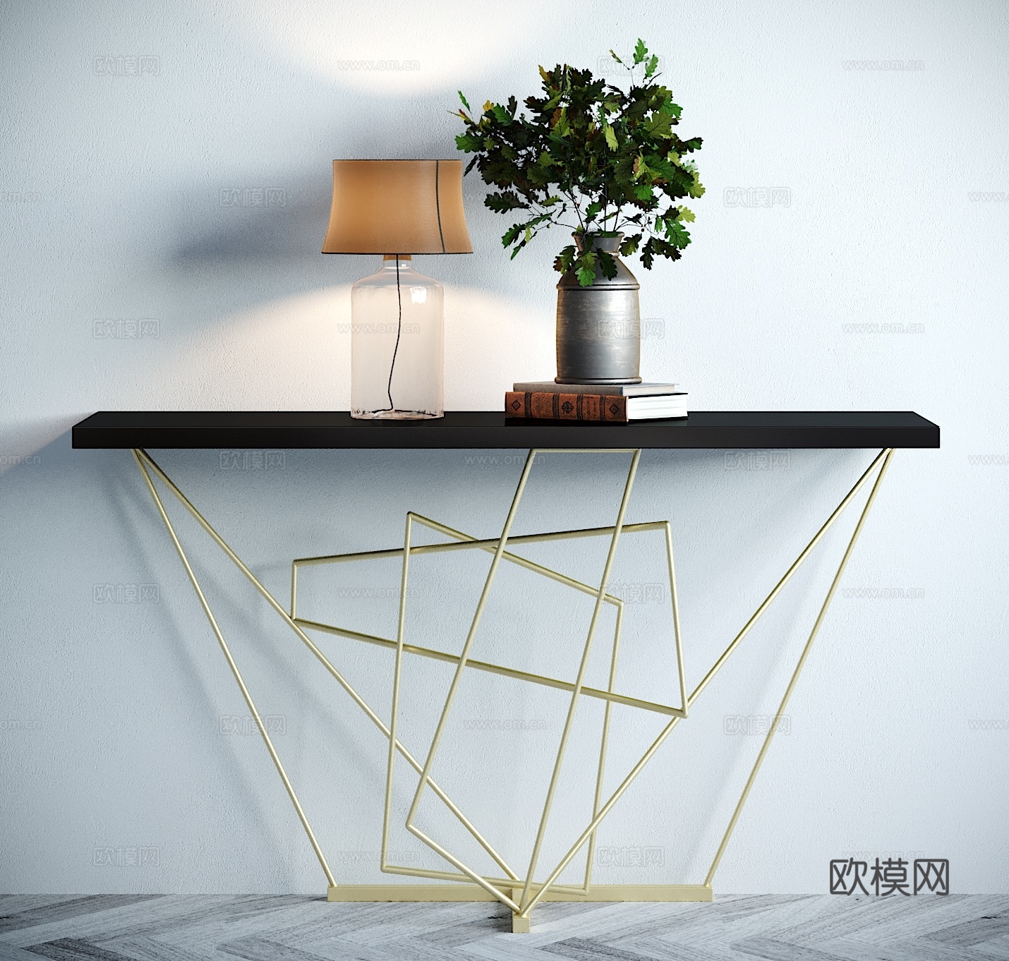 现代 端景台 摆件组合3d模型