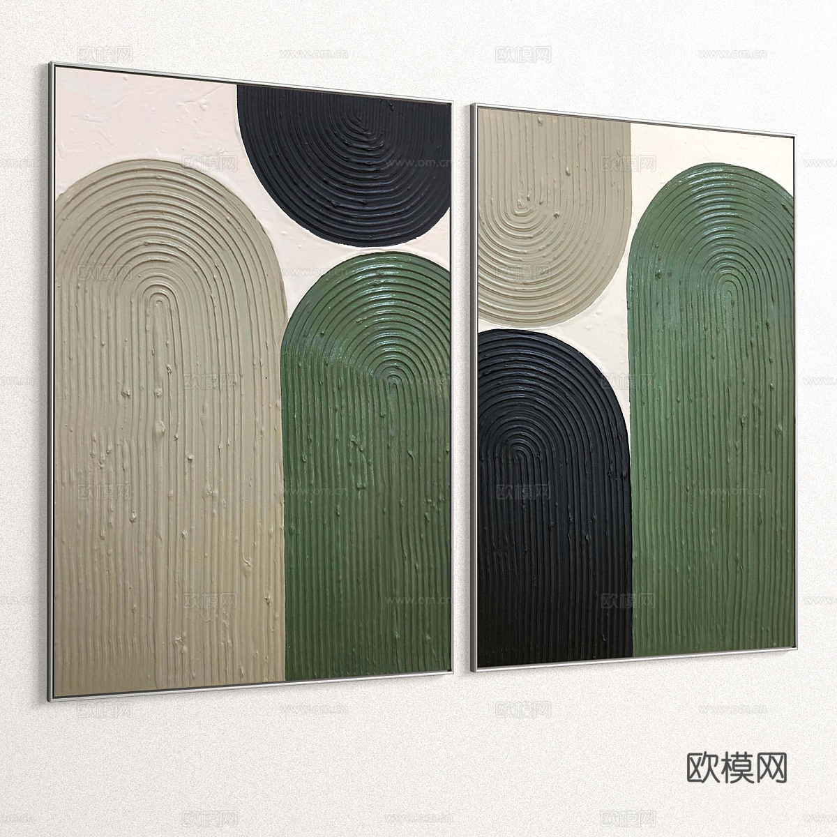 现代意式装饰挂画3d模型
