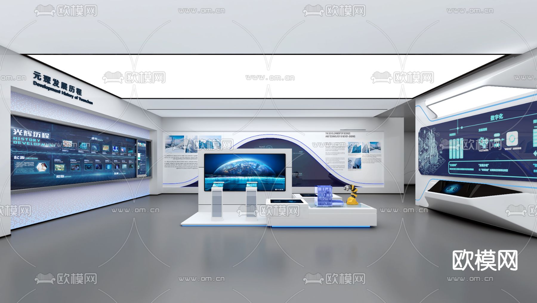 科技展厅 文化展厅su模型下载（渲染图1）
