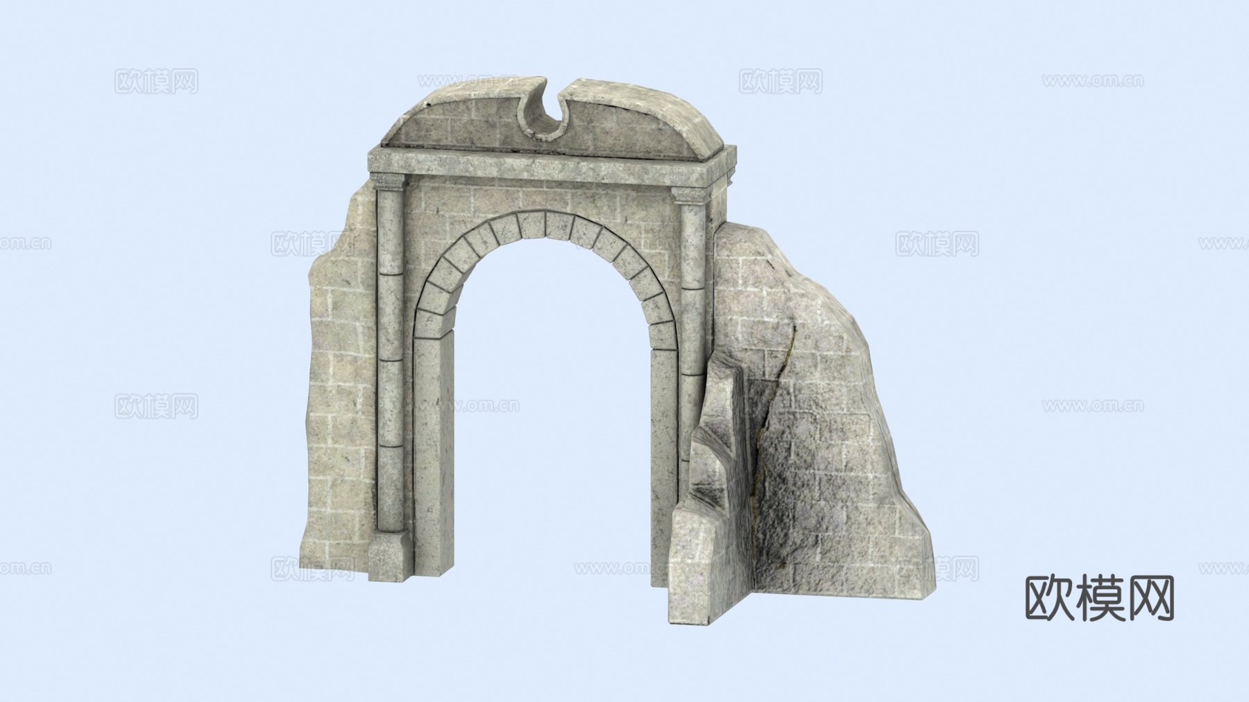 大门 被毁的中世大门3d模型