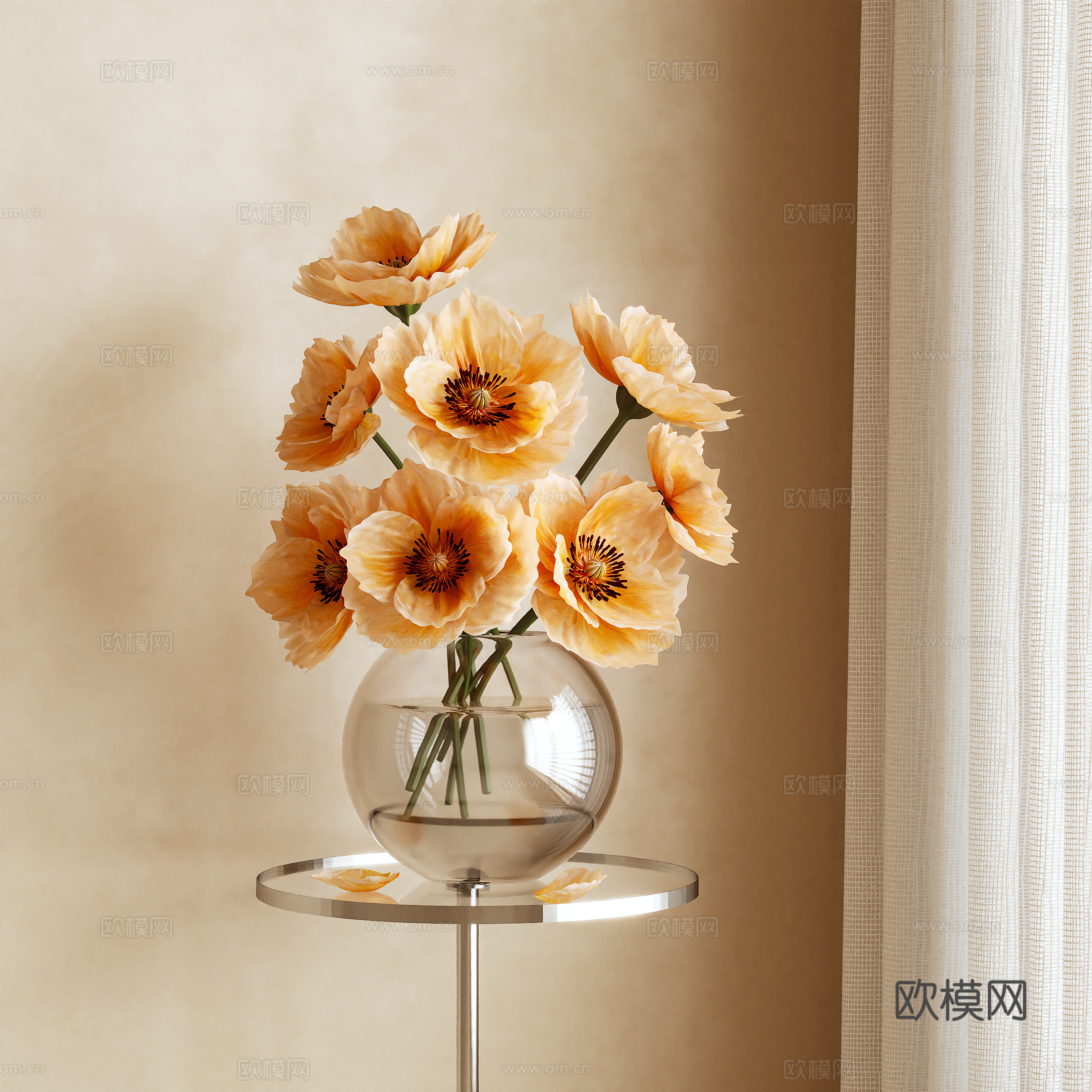 现代花卉 插花3d模型