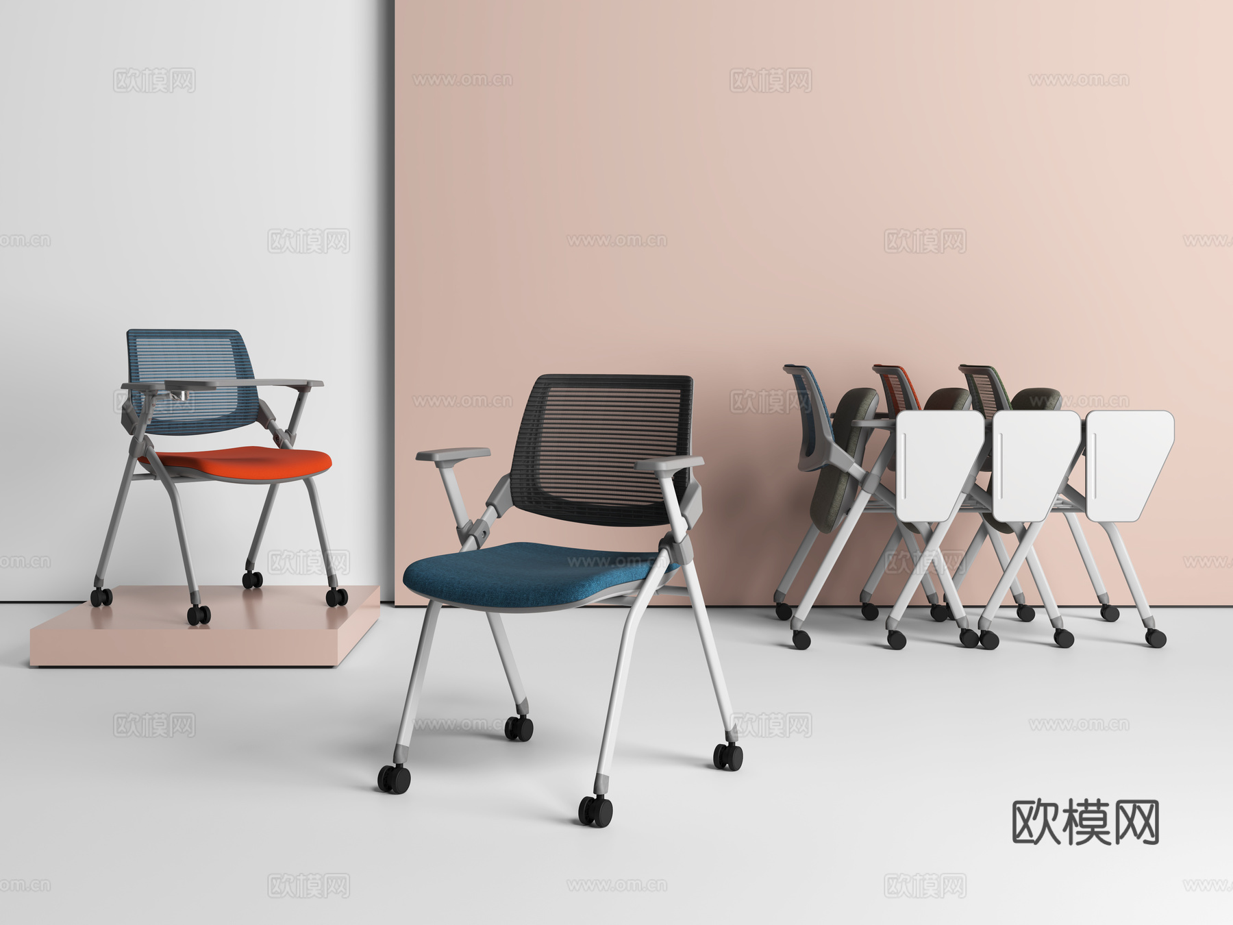 现代办公椅 培训椅3d模型下载