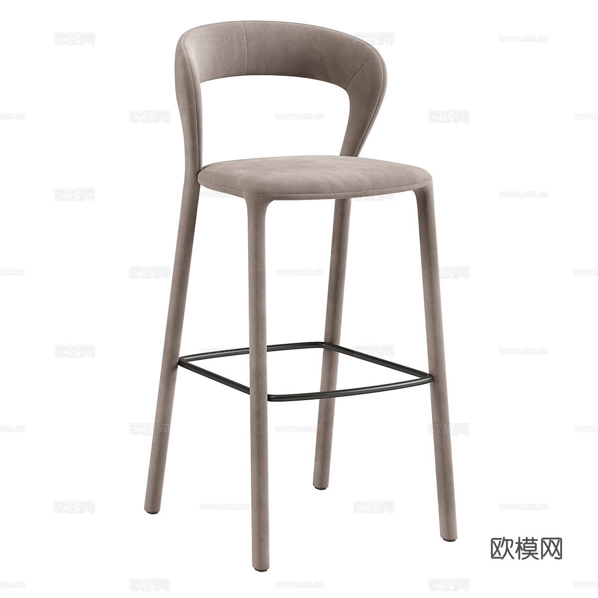 现代意式 Sama 布艺吧台椅3d模型