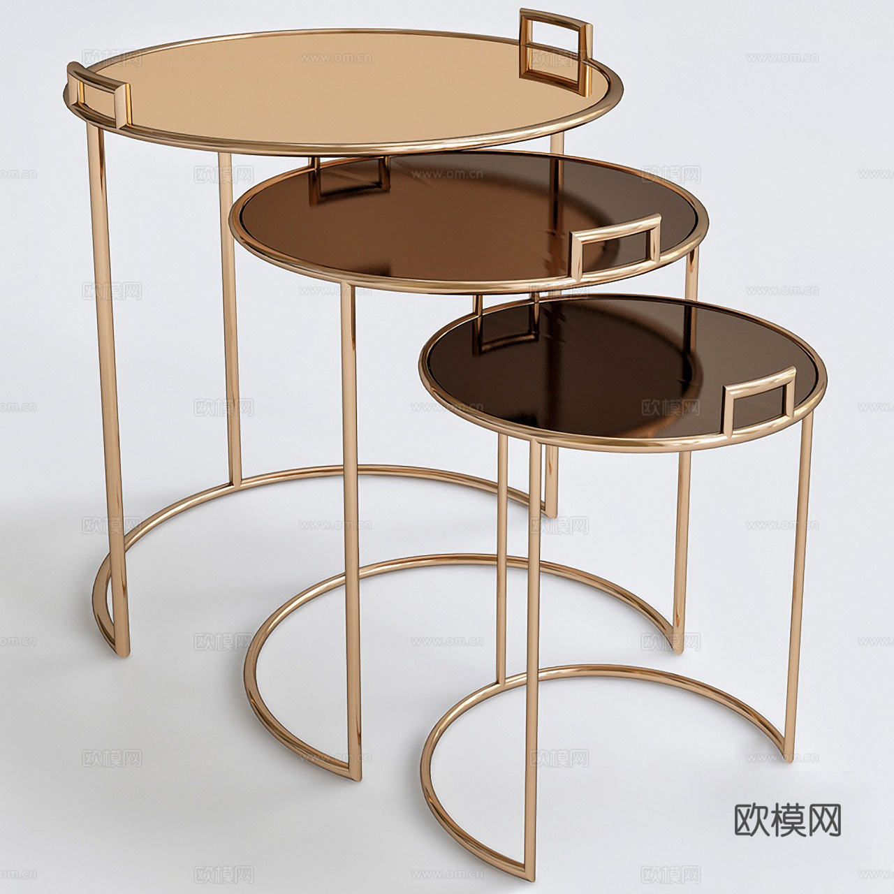 现代茶几 角几 边几 小茶几 北欧茶几 圆几 玫瑰金茶几3d模型