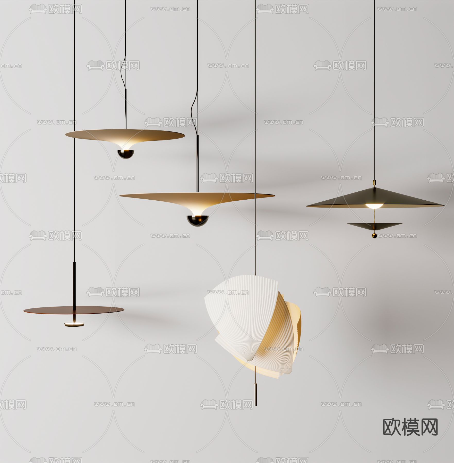 现代轻奢吊灯3d模型下载