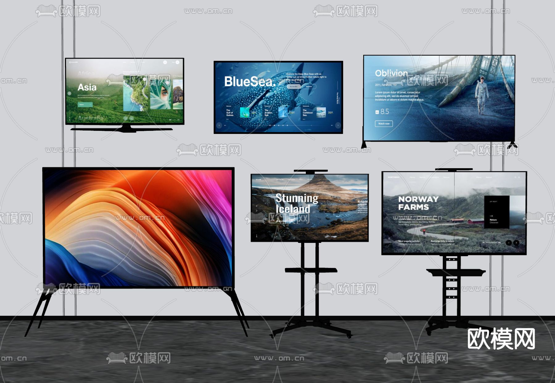 电视架su模型下载（渲染图2）