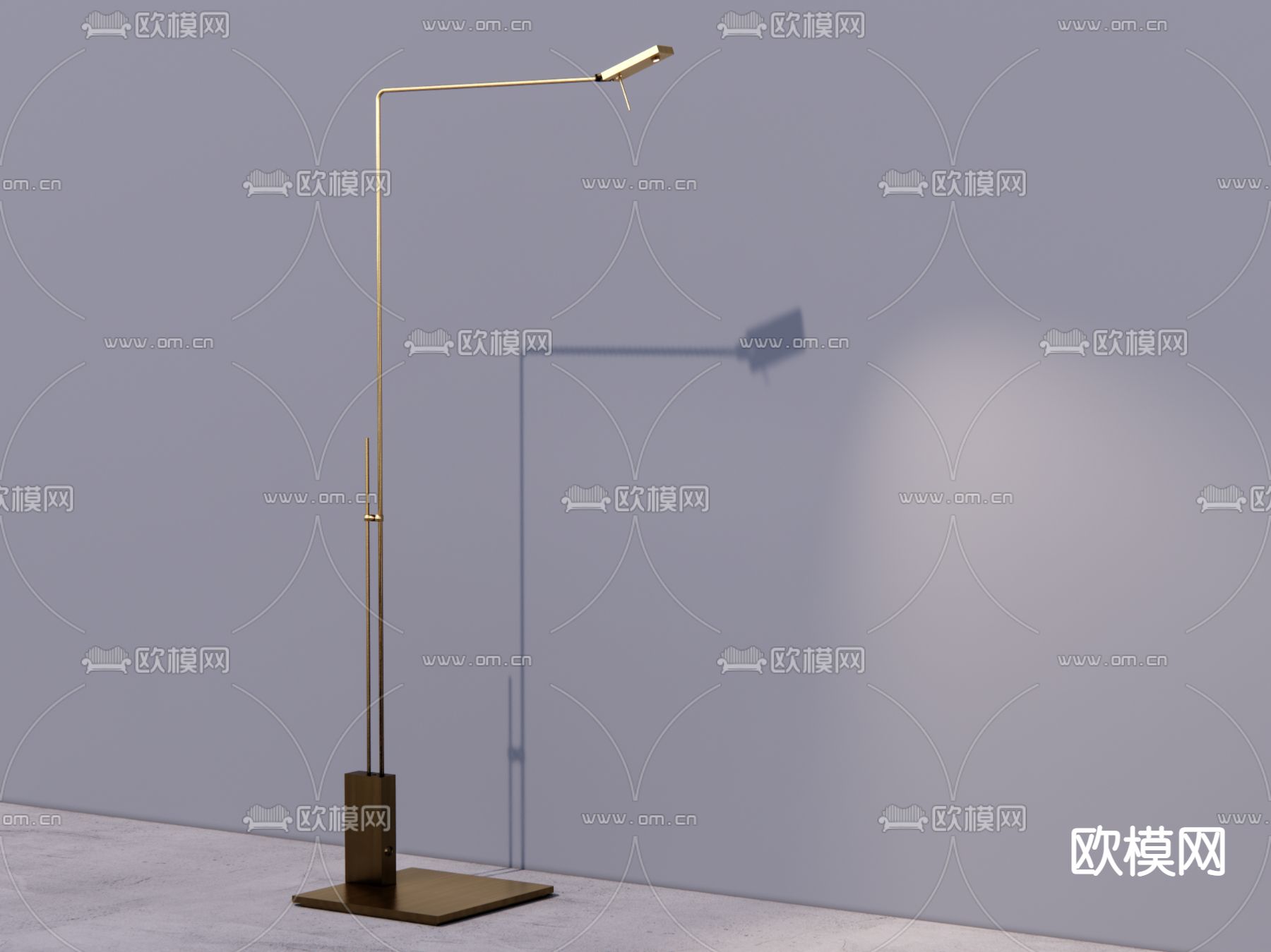 现代极简落地灯su模型下载（渲染图1）