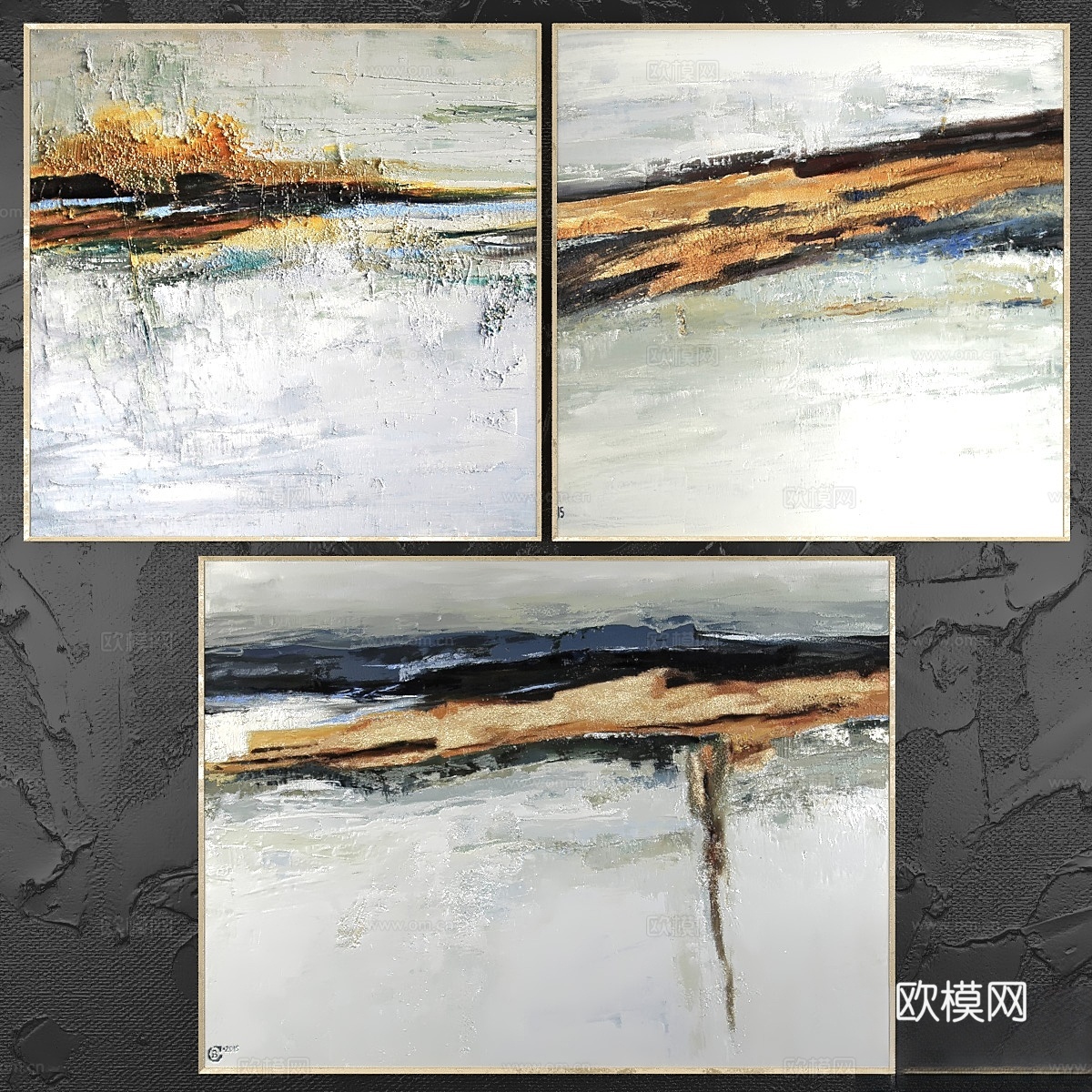 抽象画作套装 4293d模型