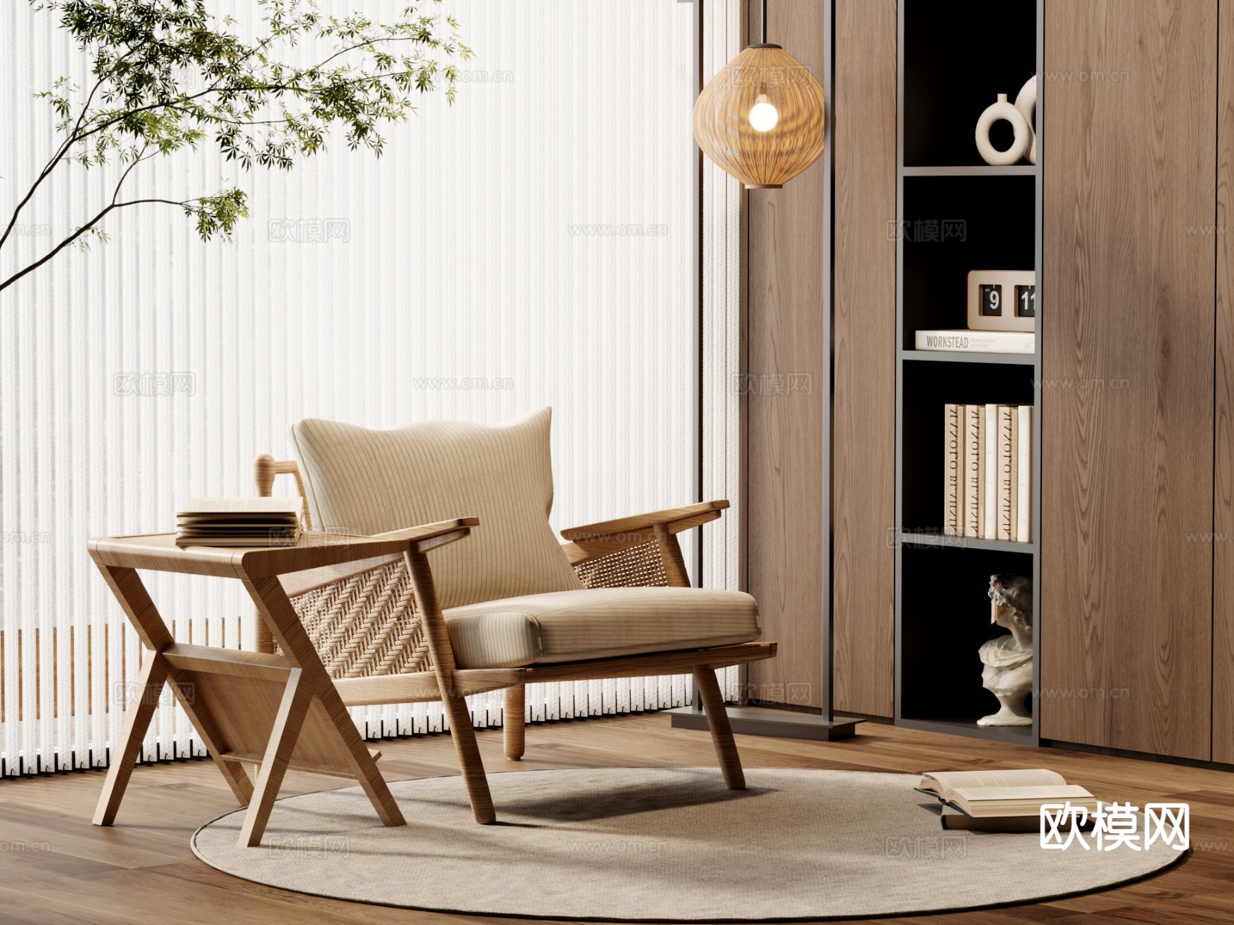 侘寂椅子 休闲椅3d模型下载