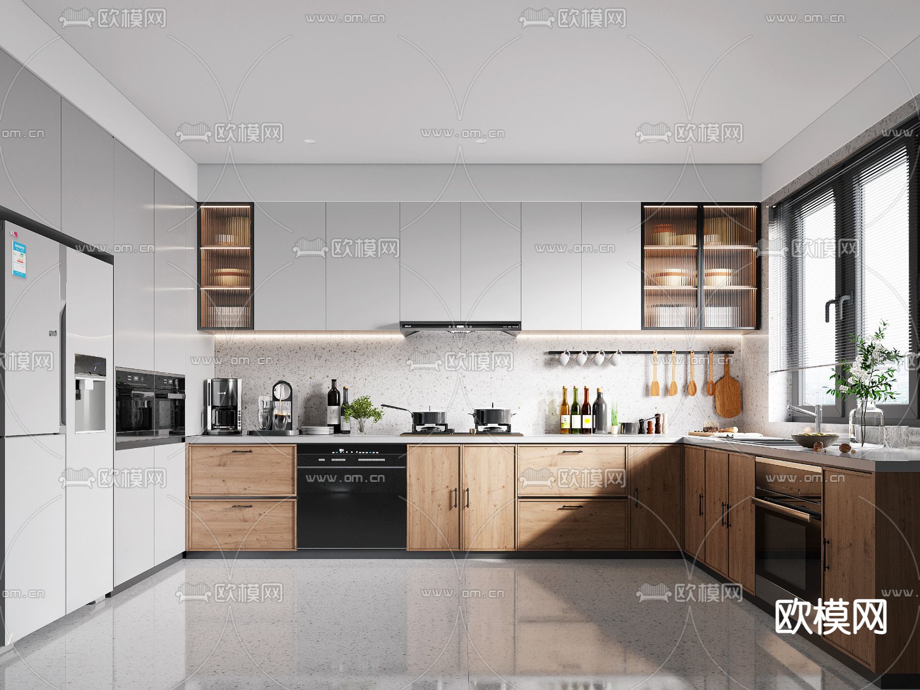 北欧厨房3d模型下载