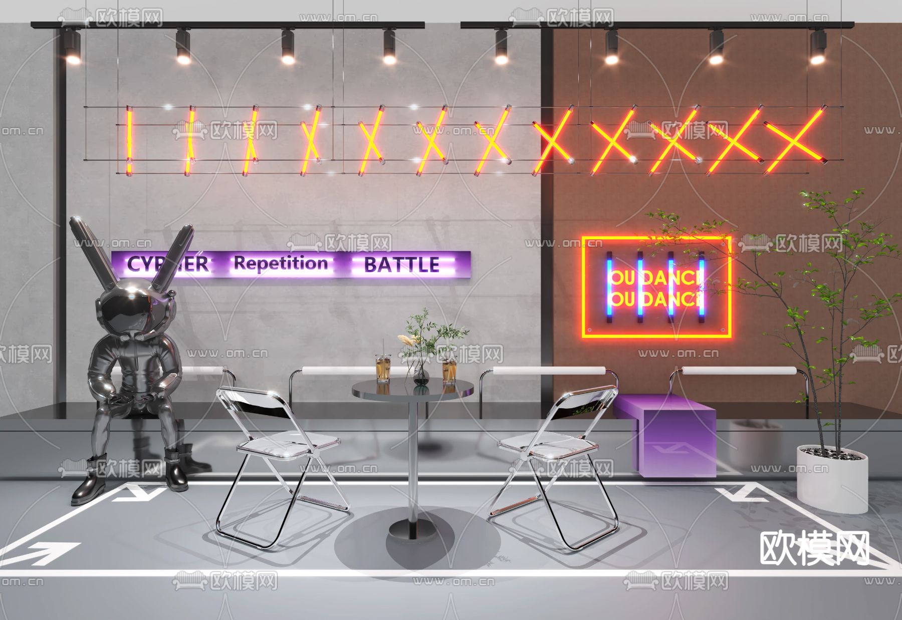 奶茶店 网红店3d模型下载